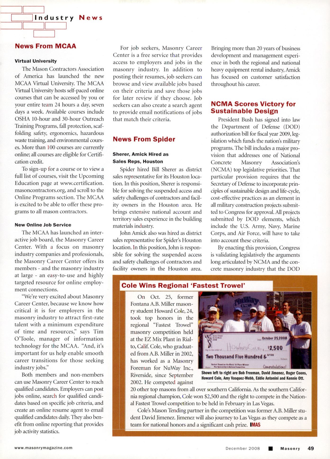 Masonry Magazine December 2008 Page. 51