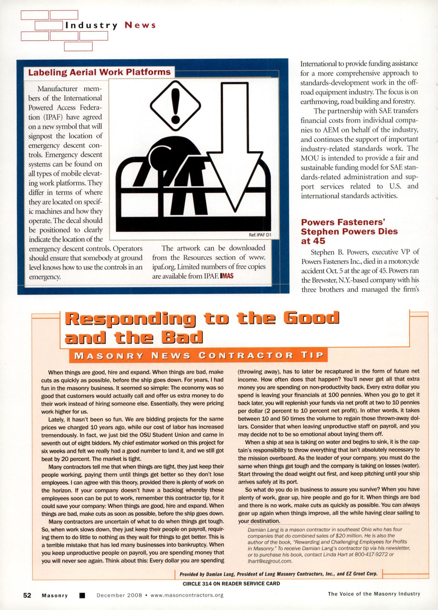 Masonry Magazine December 2008 Page. 54