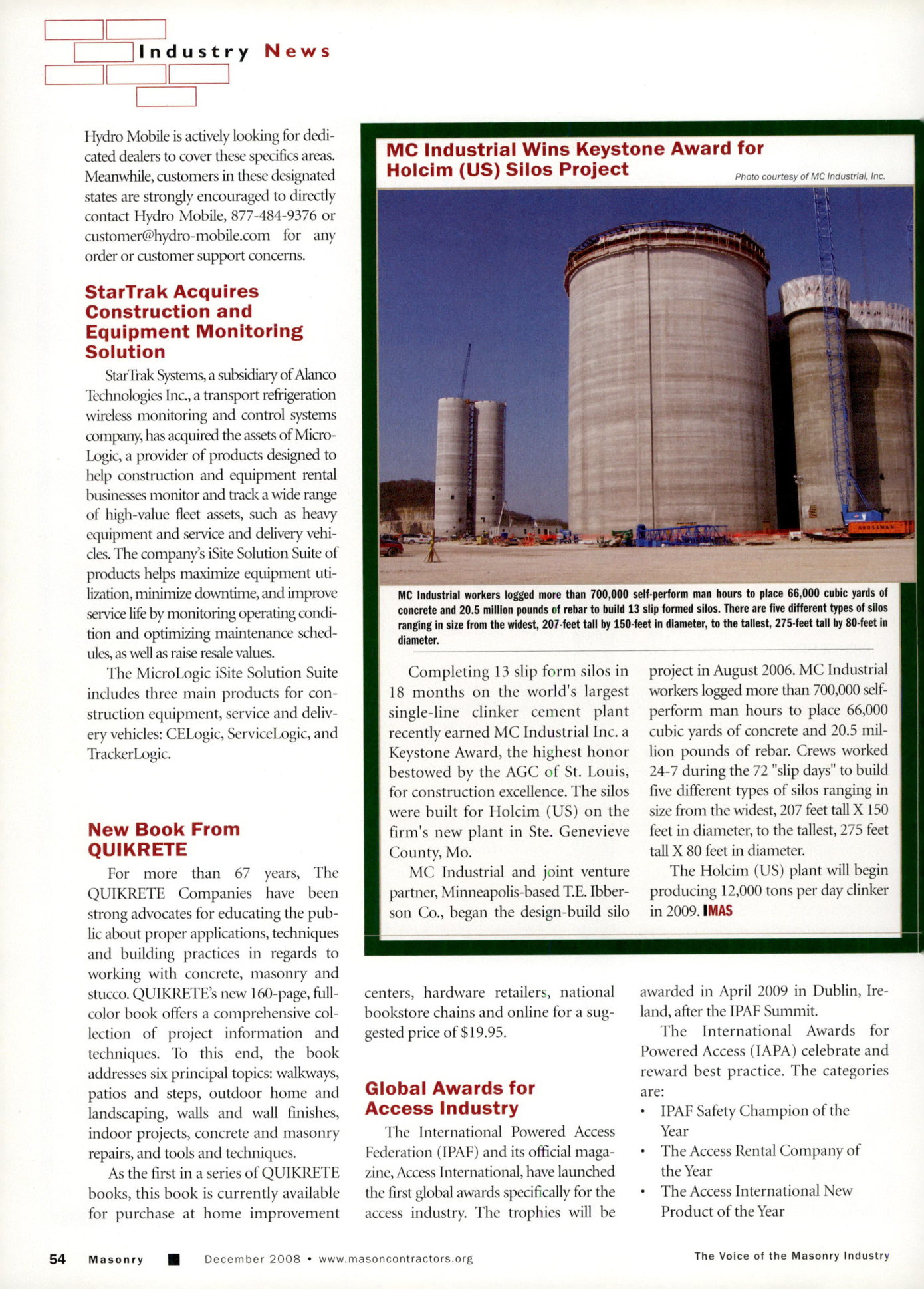 Masonry Magazine December 2008 Page. 56
