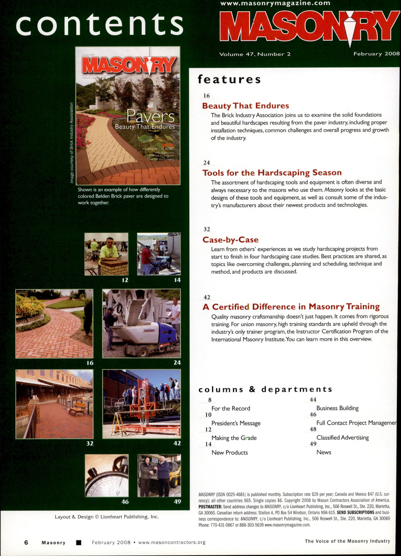 Masonry Magazine February 2008 Page. 8