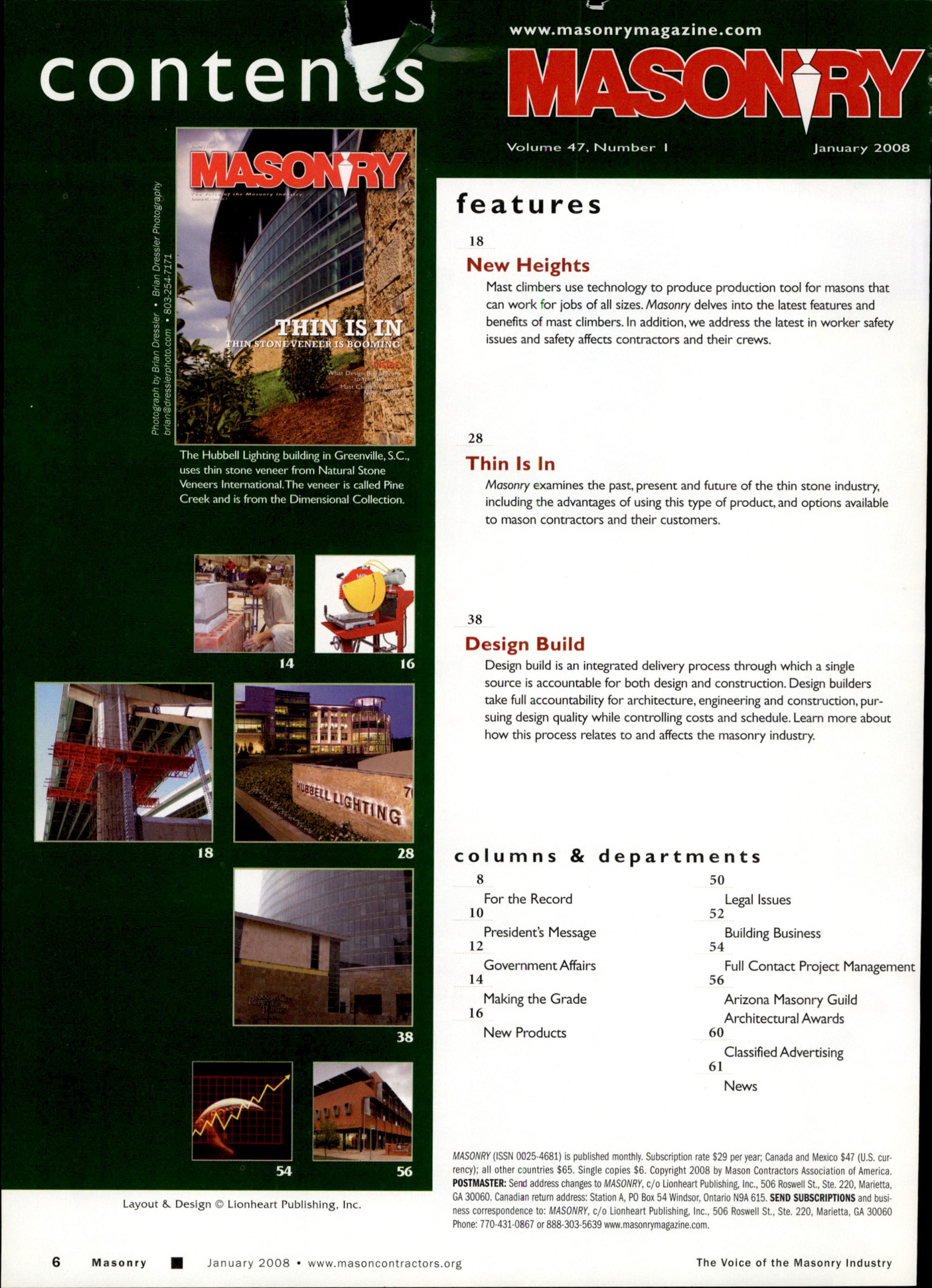 Masonry Magazine January 2008 Page. 8