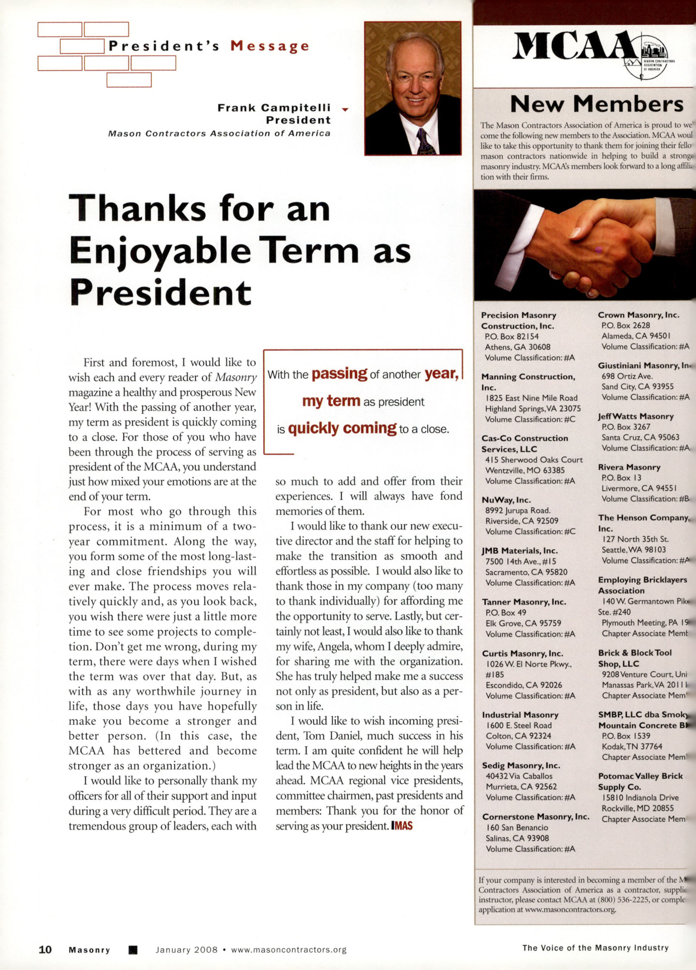 Masonry Magazine January 2008 Page. 14