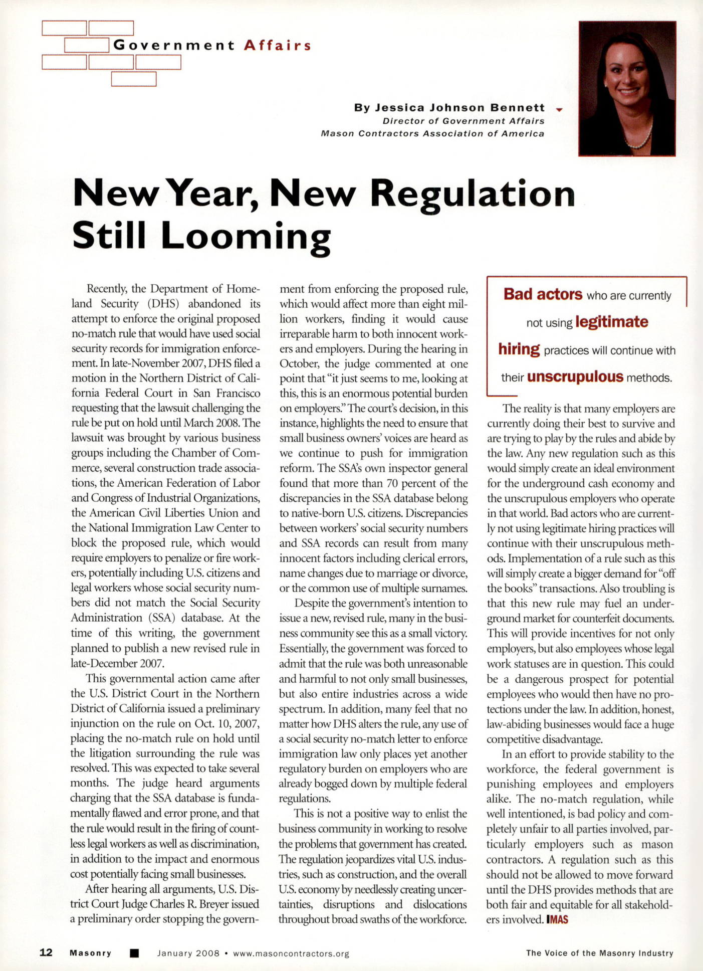 Masonry Magazine January 2008 Page. 16