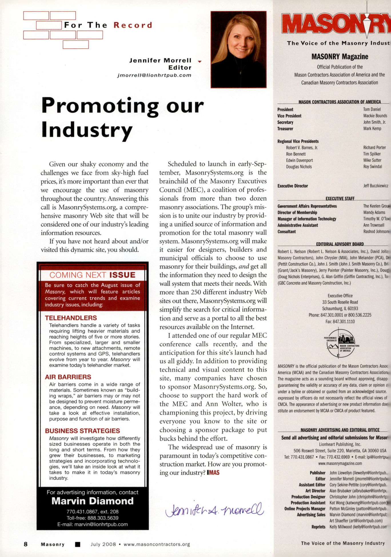 Masonry Magazine July 2008 Page. 10
