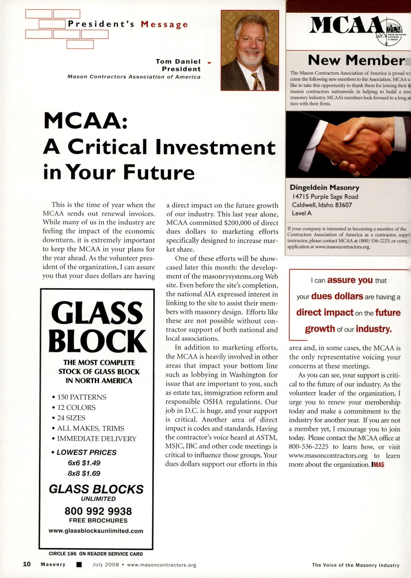 Masonry Magazine July 2008 Page. 12