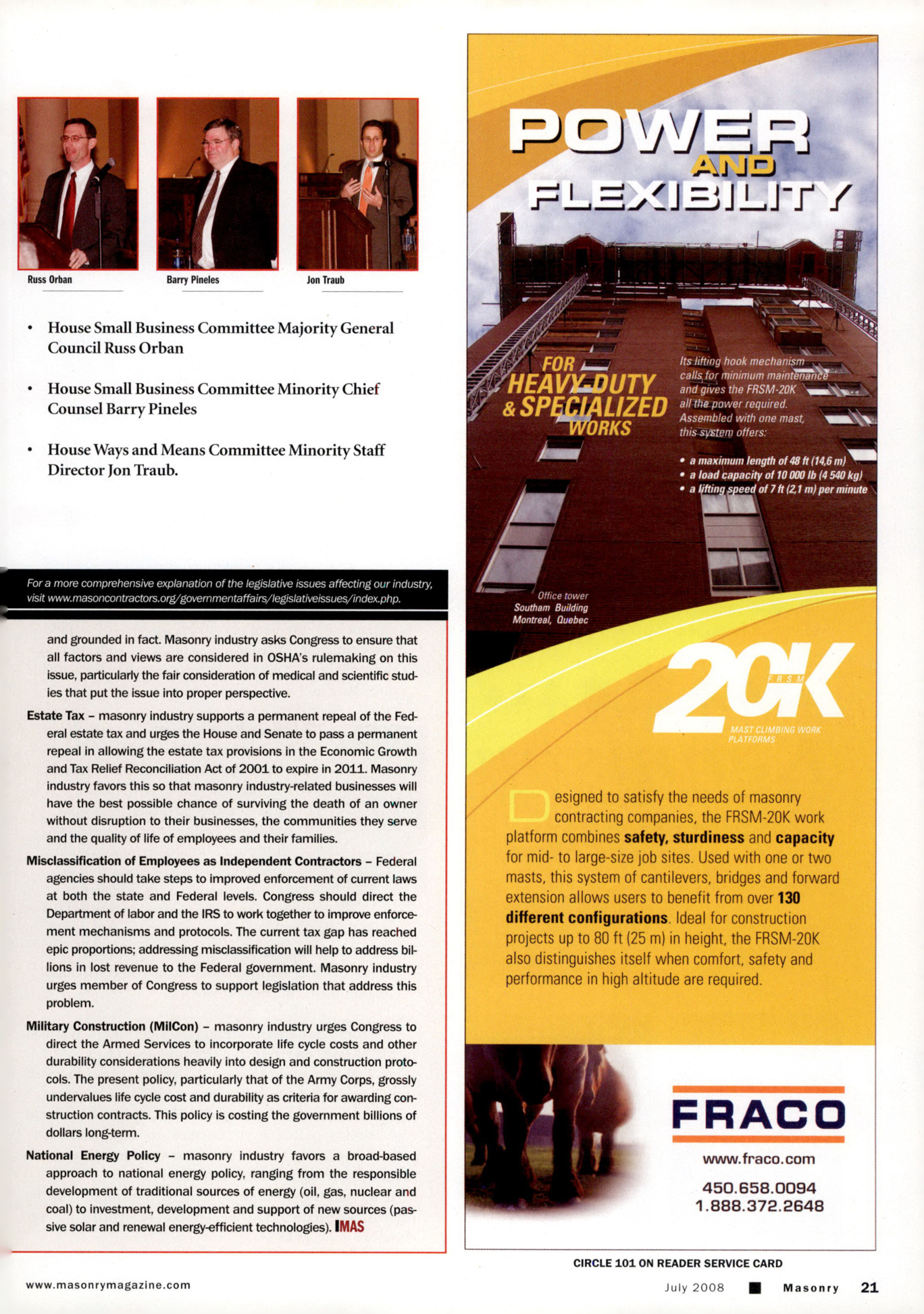 Masonry Magazine July 2008 Page. 23
