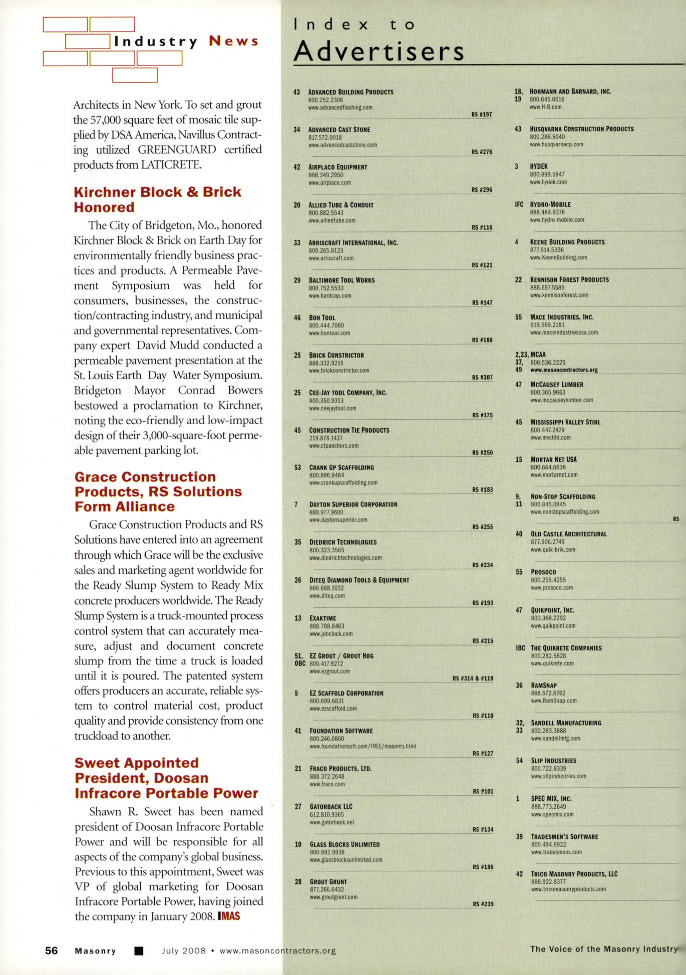 Masonry Magazine July 2008 Page. 58
