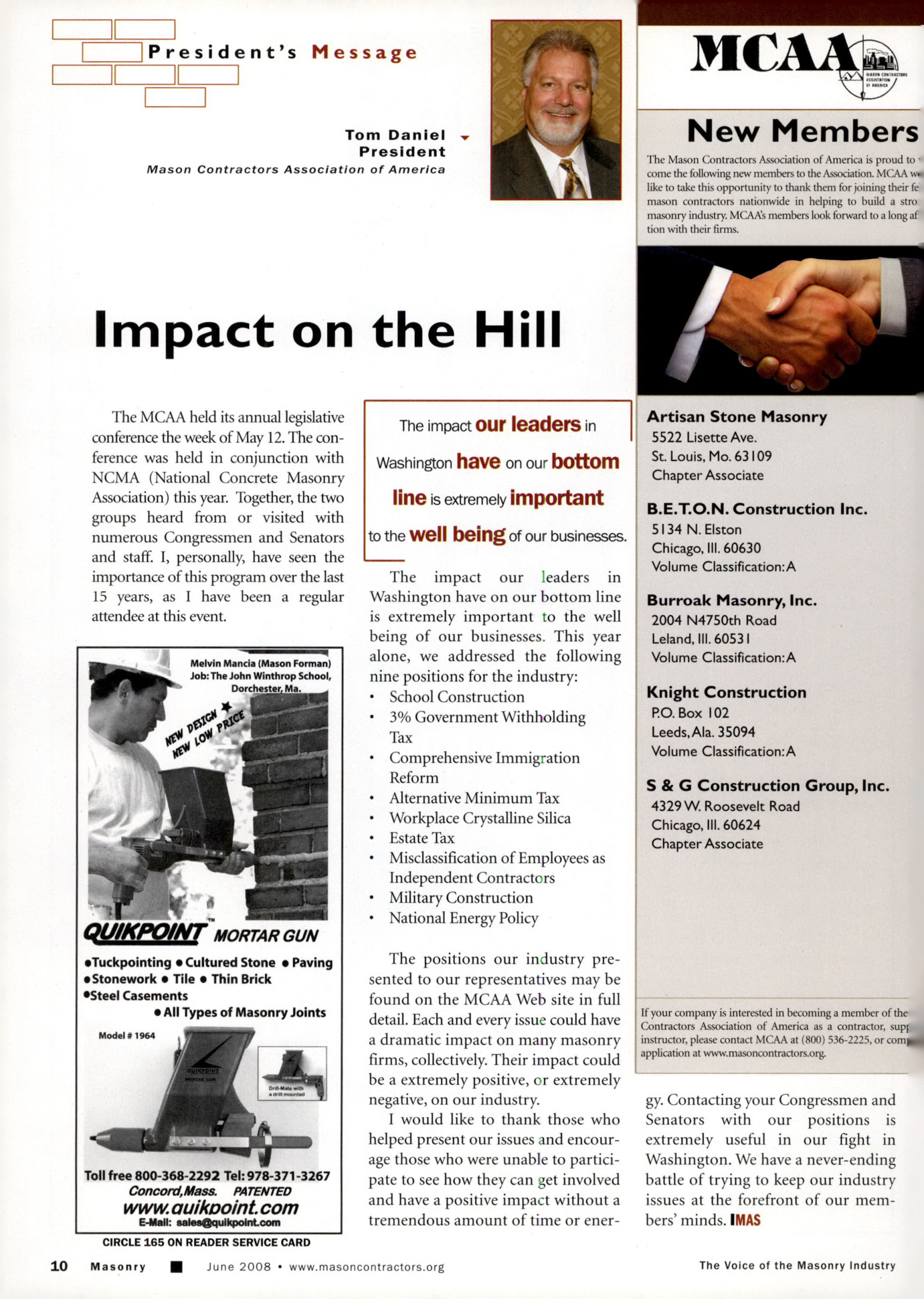 Masonry Magazine June 2008 Page. 12