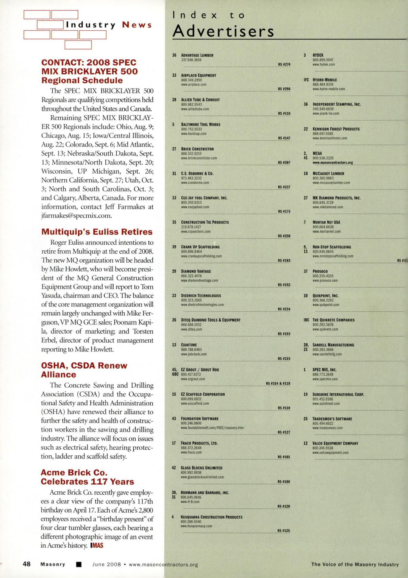 Masonry Magazine June 2008 Page. 50