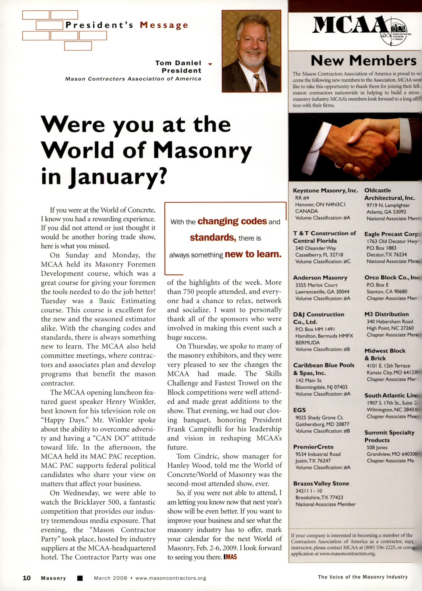 Masonry Magazine March 2008 Page. 12