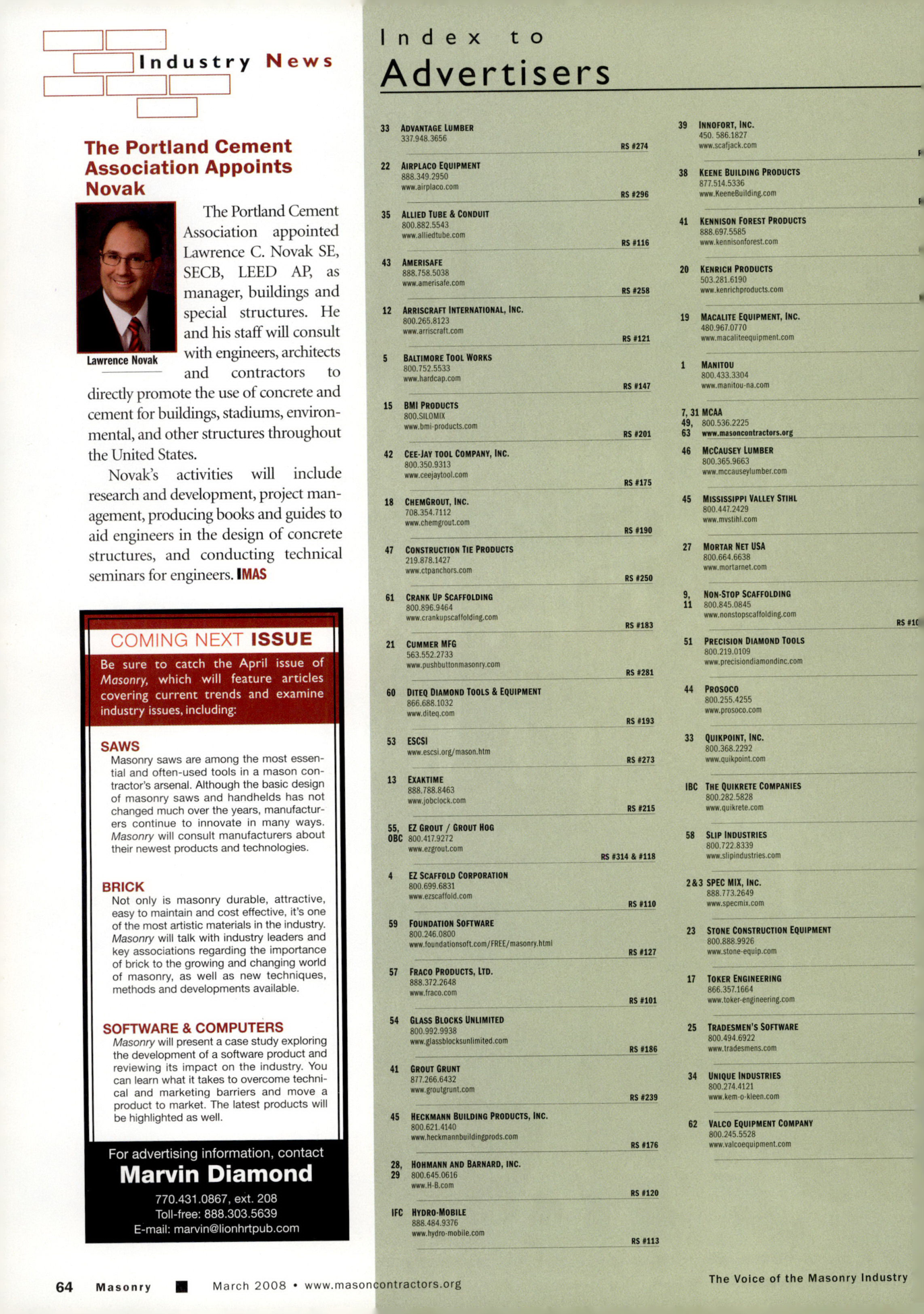 Masonry Magazine March 2008 Page. 74