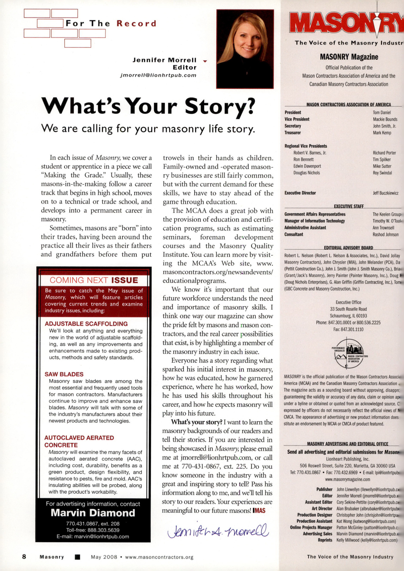 Masonry Magazine May 2008 Page. 10