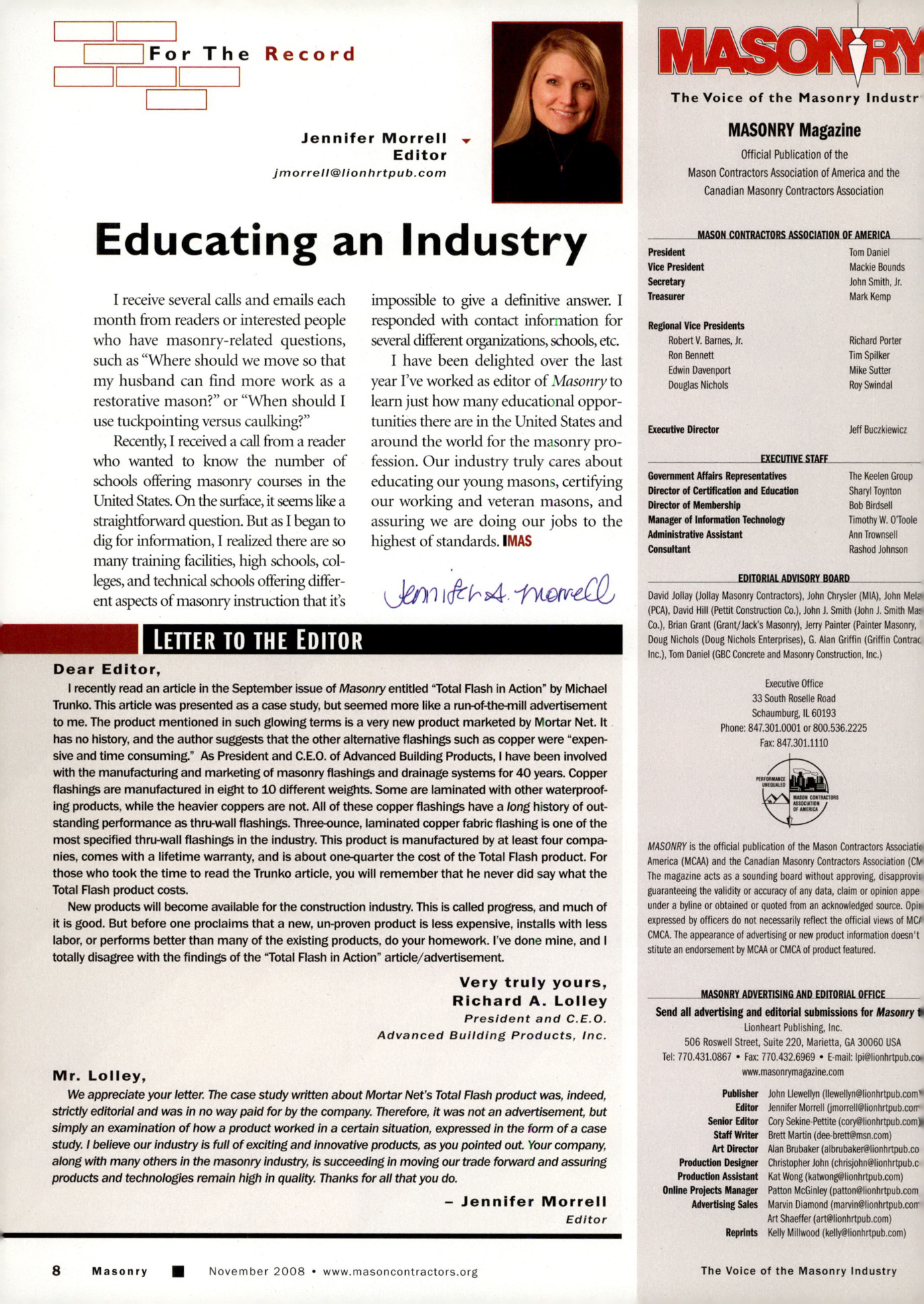 Masonry Magazine November 2008 Page. 10