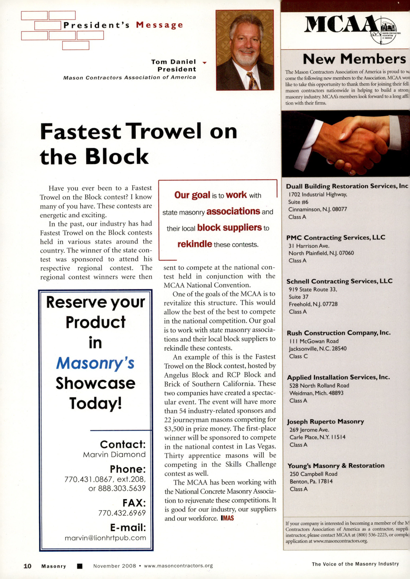 Masonry Magazine November 2008 Page. 12