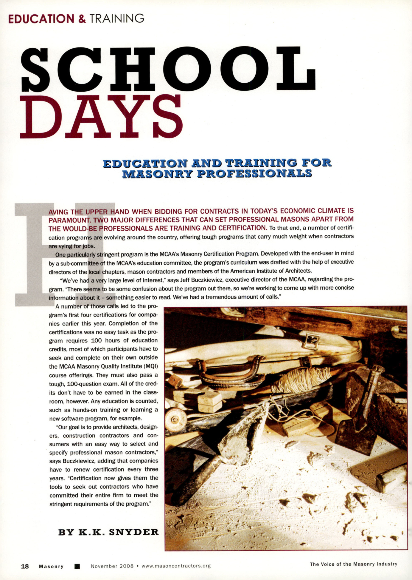 Masonry Magazine November 2008 Page. 20