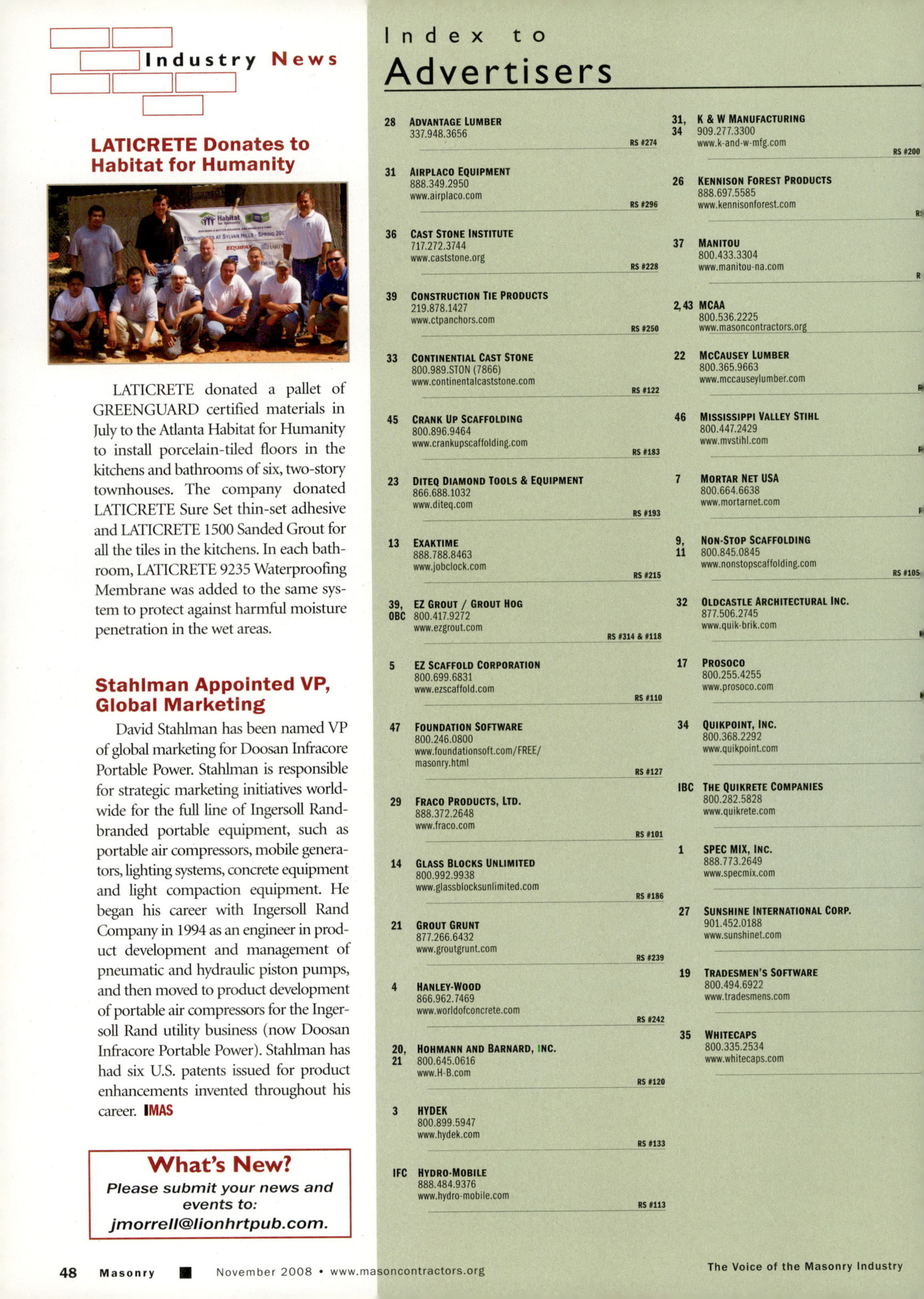 Masonry Magazine November 2008 Page. 50