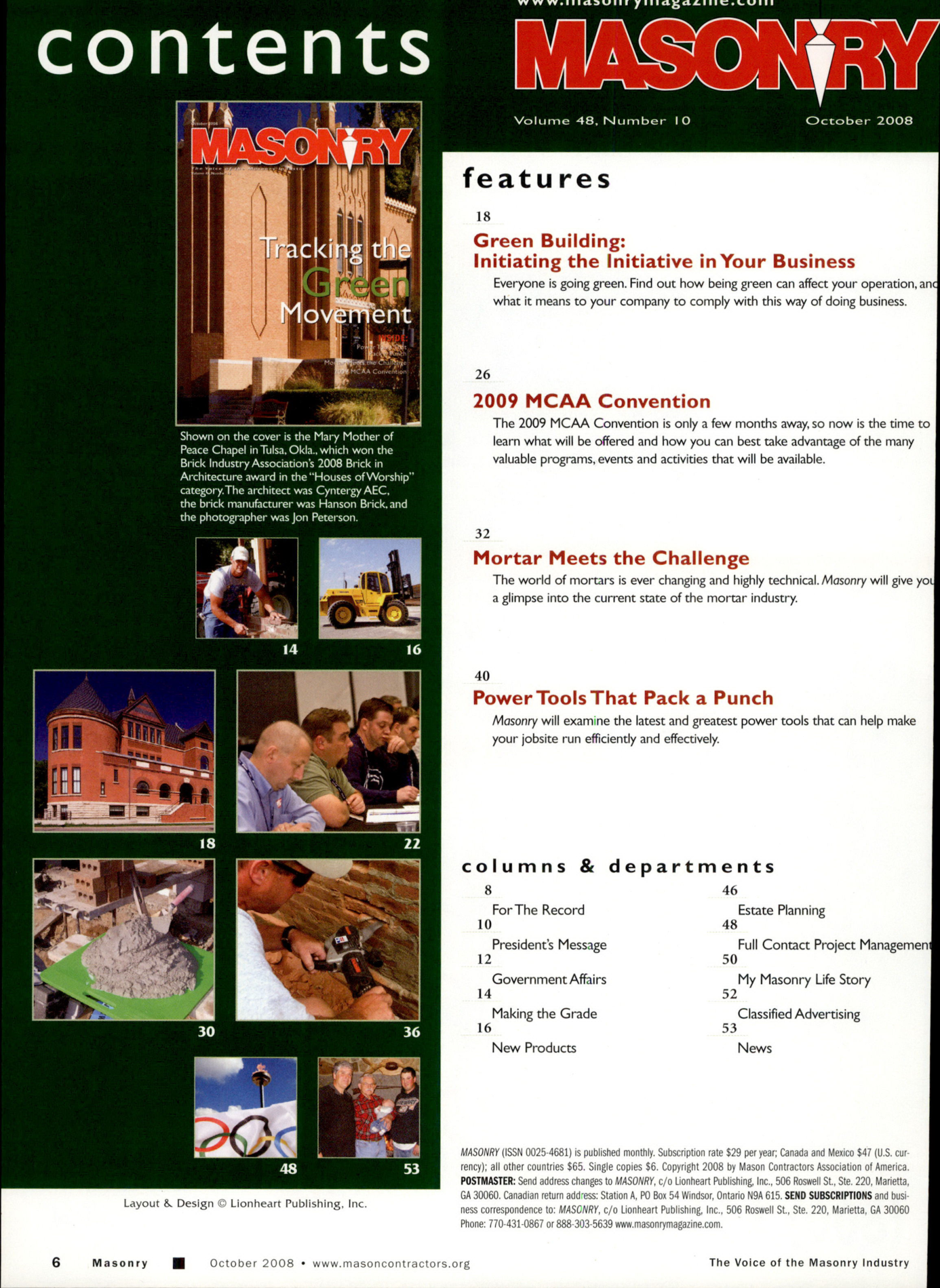 Masonry Magazine October 2008 Page. 8