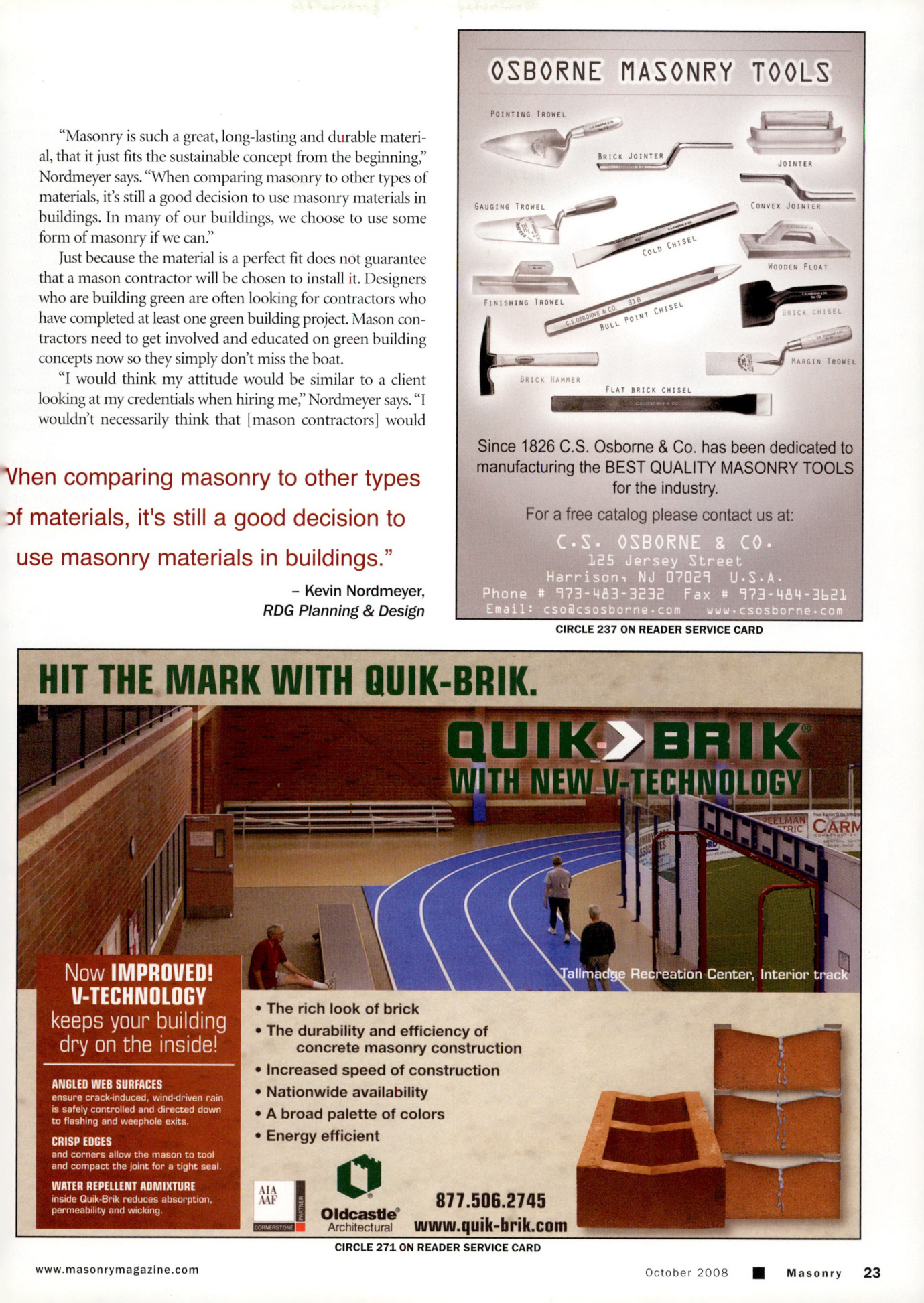 Masonry Magazine October 2008 Page. 25
