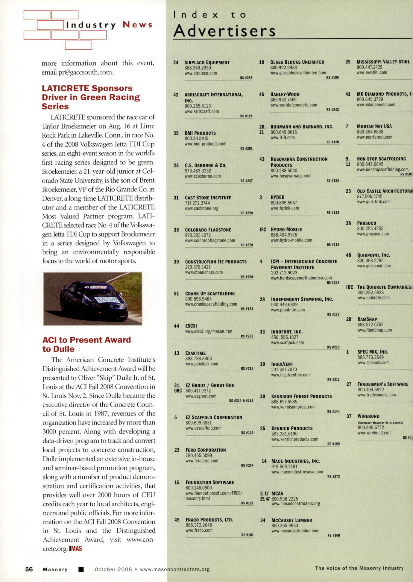 Masonry Magazine October 2008 Page. 58