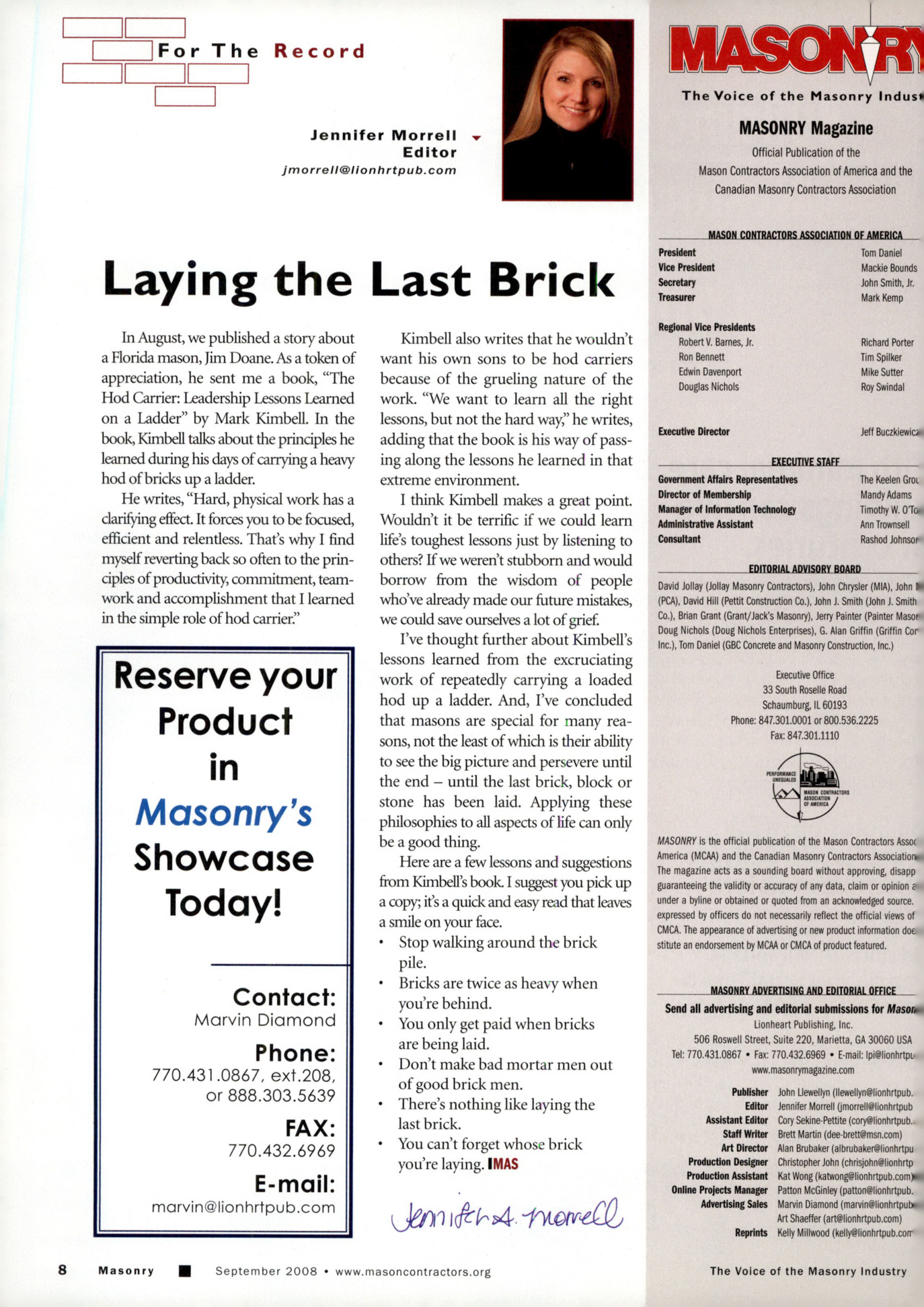 Masonry Magazine September 2008 Page. 10