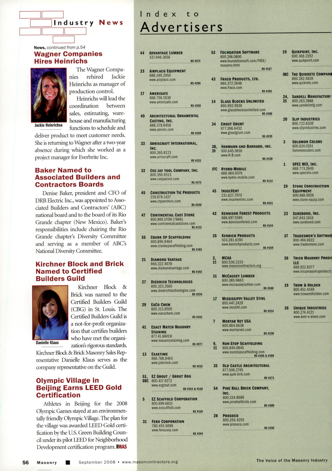 Masonry Magazine September 2008 Page. 58