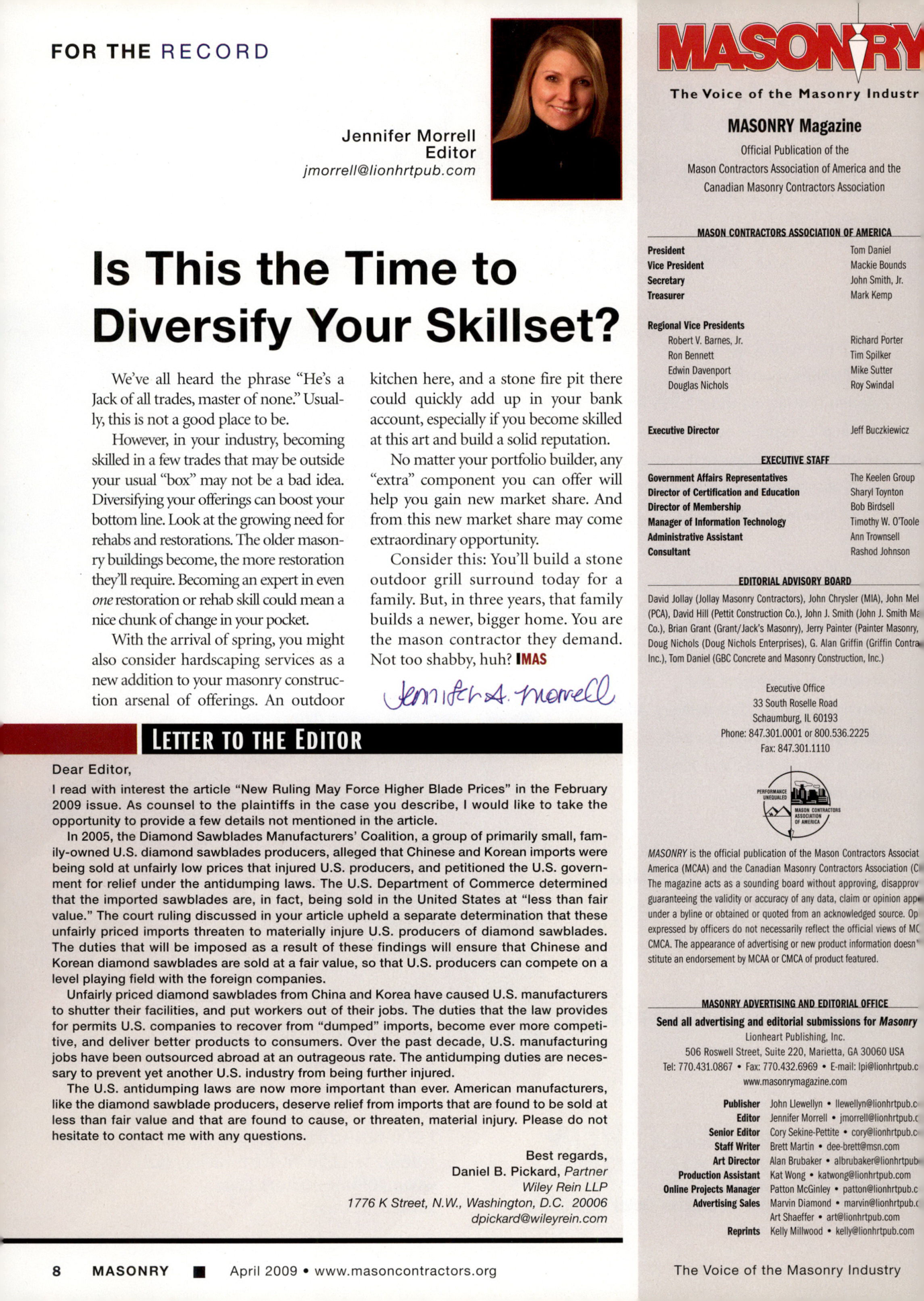 Masonry Magazine April 2009 Page. 10
