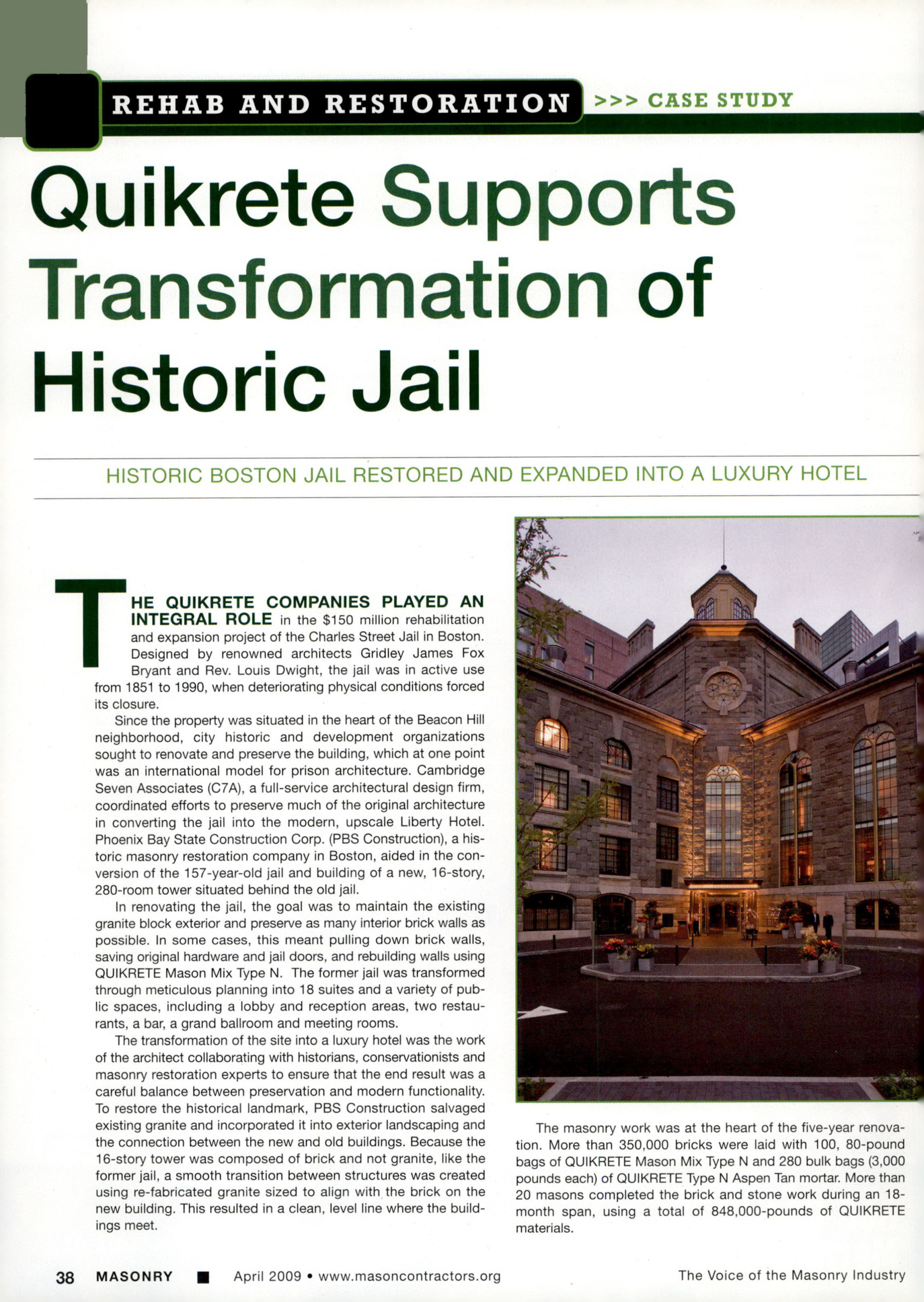 Masonry Magazine April 2009 Page. 40