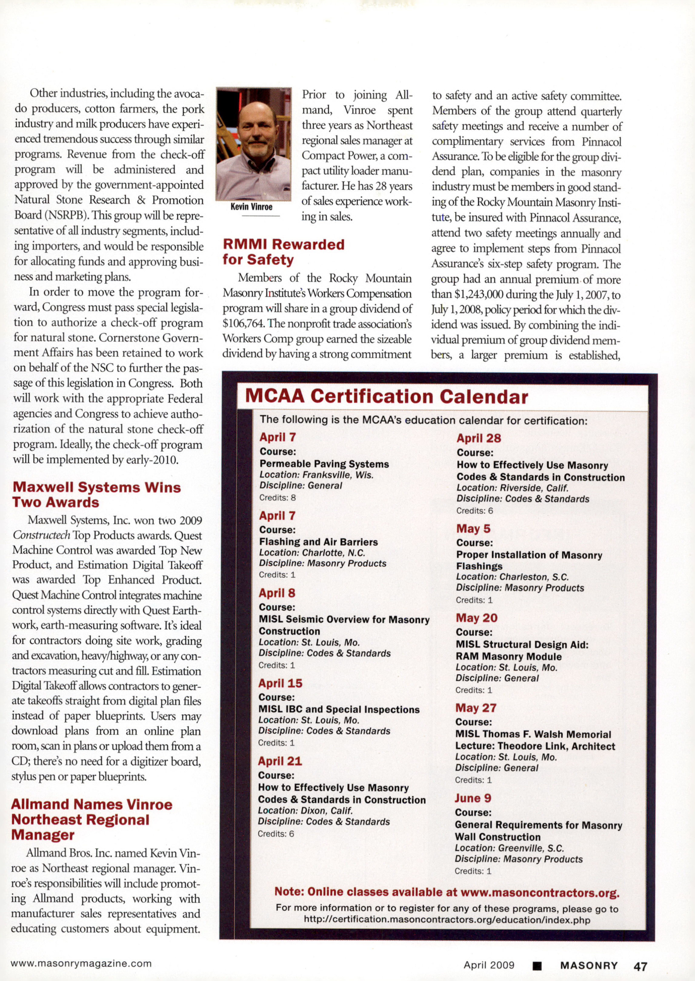 Masonry Magazine April 2009 Page. 49