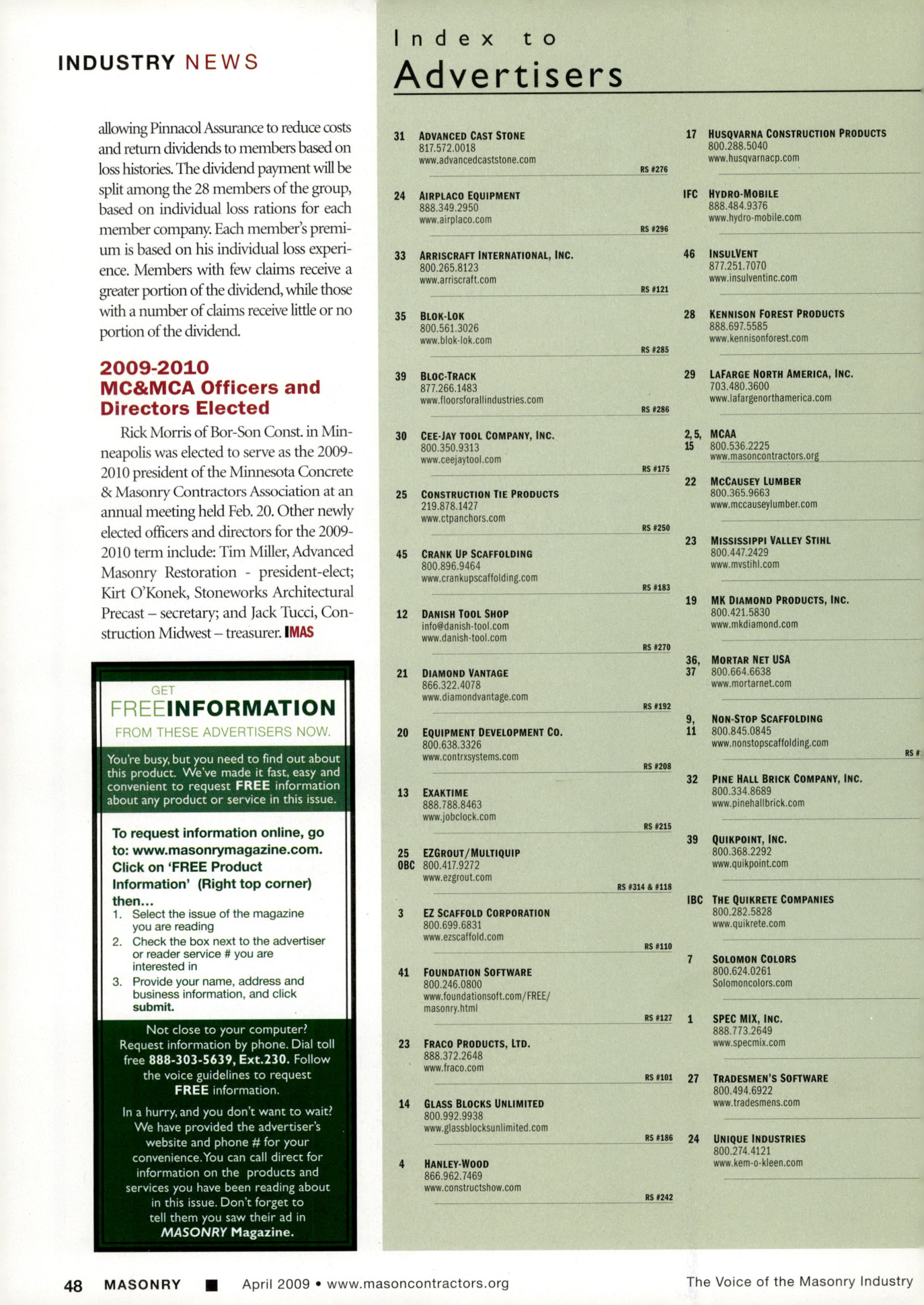 Masonry Magazine April 2009 Page. 50
