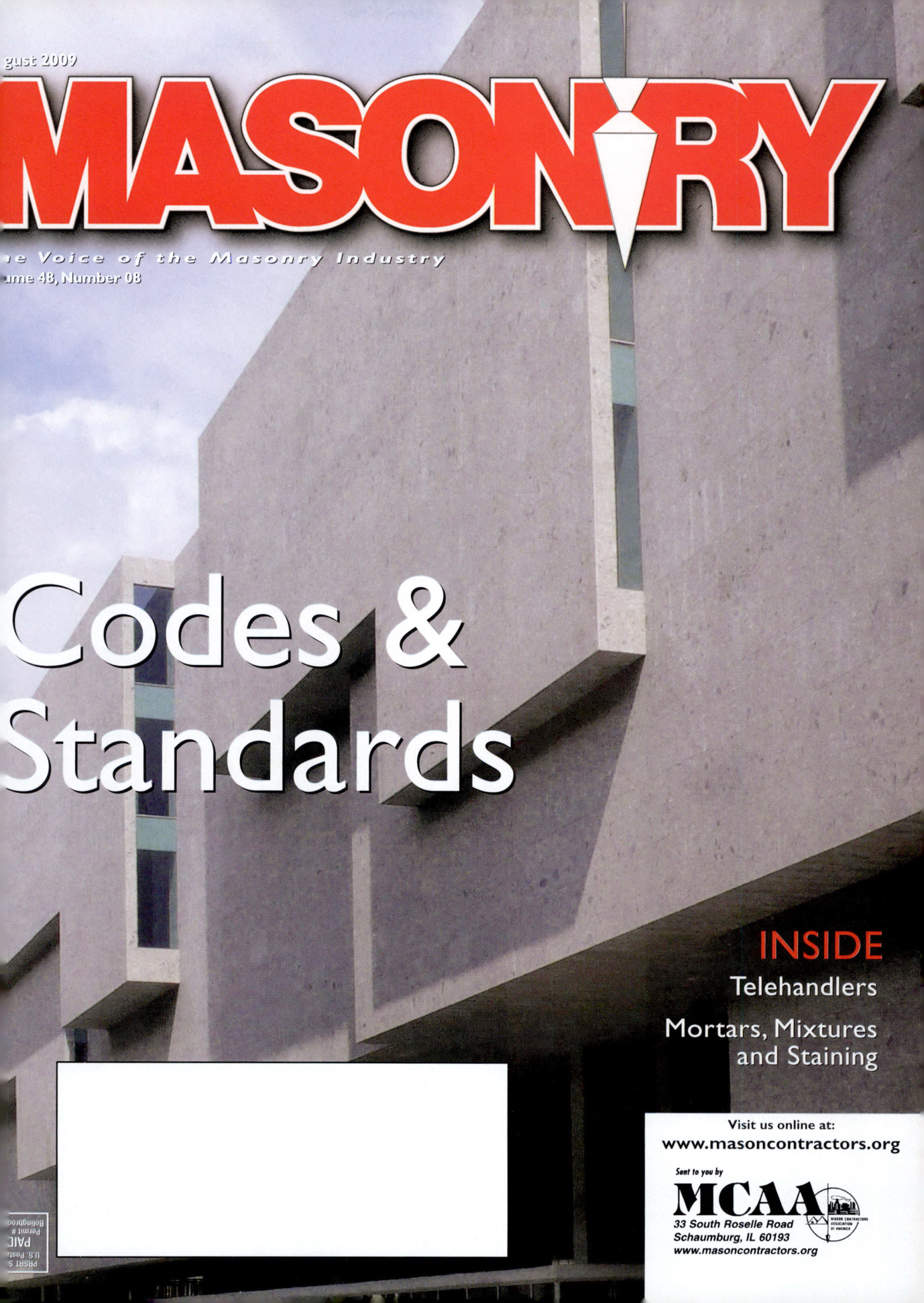 Masonry Magazine August 2009 Page. 1
