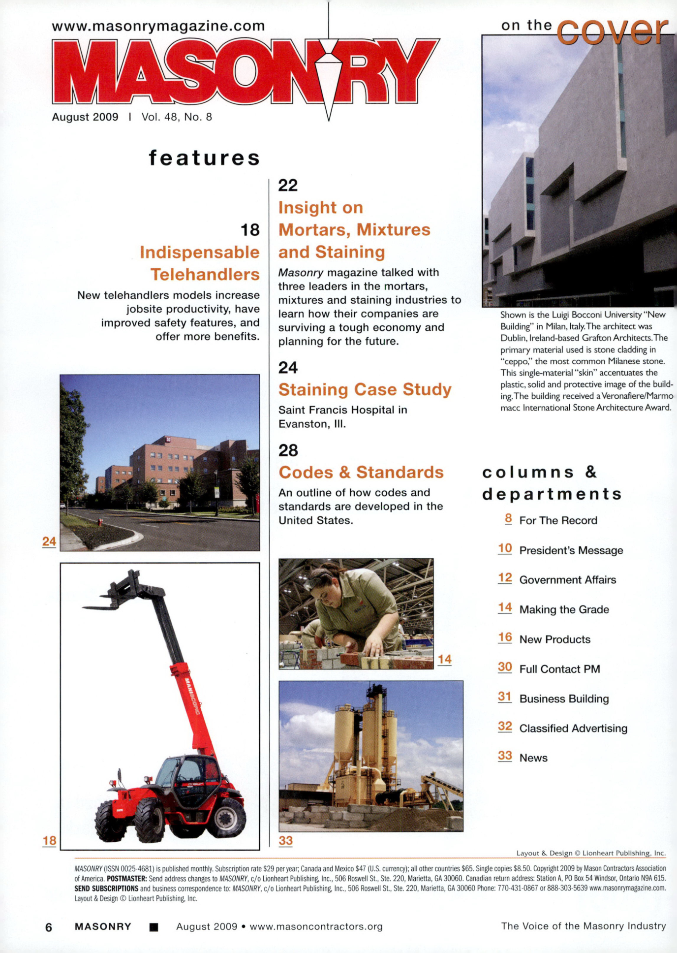 Masonry Magazine August 2009 Page. 8