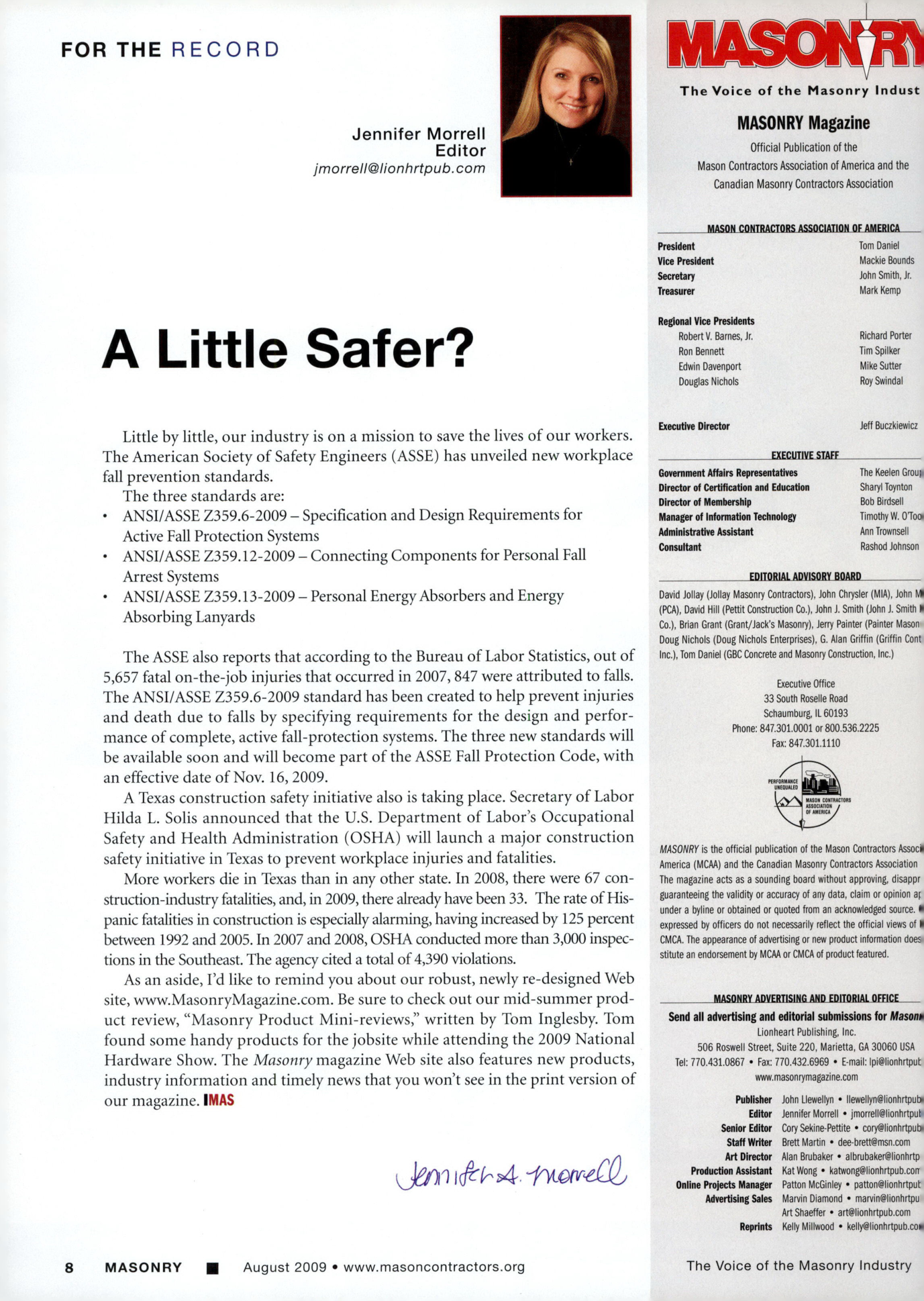 Masonry Magazine August 2009 Page. 10