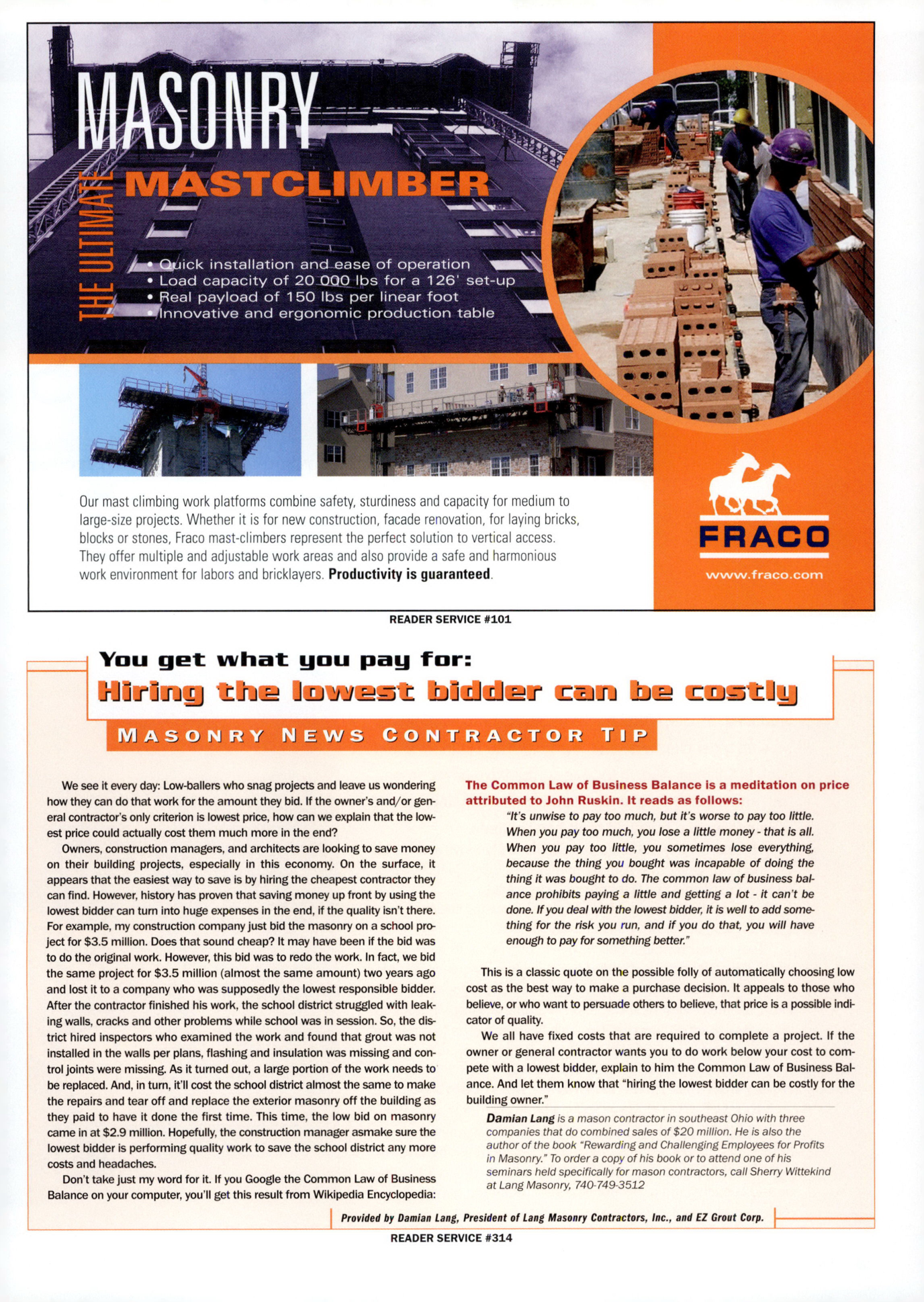 Masonry Magazine August 2009 Page. 19