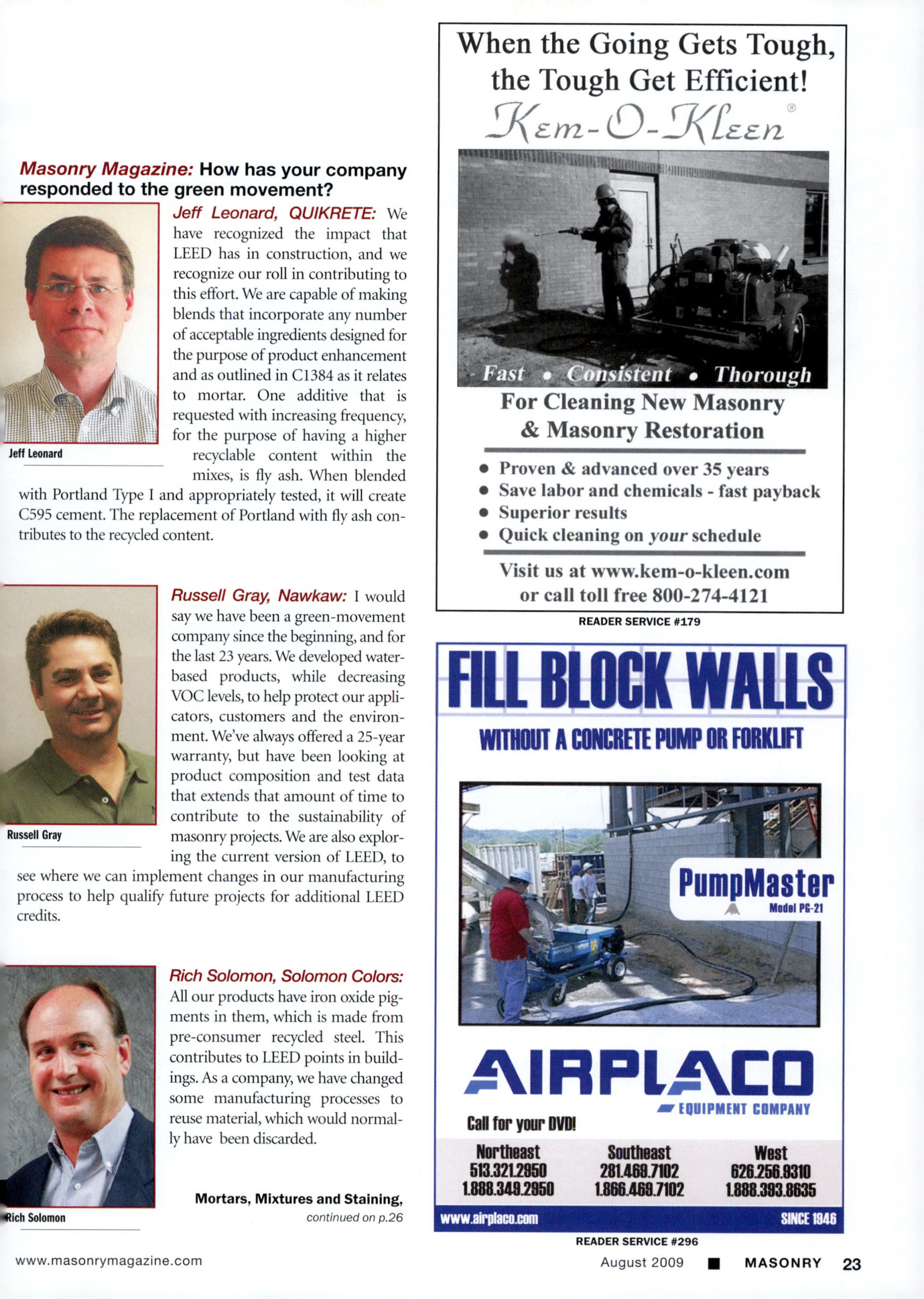 Masonry Magazine August 2009 Page. 25