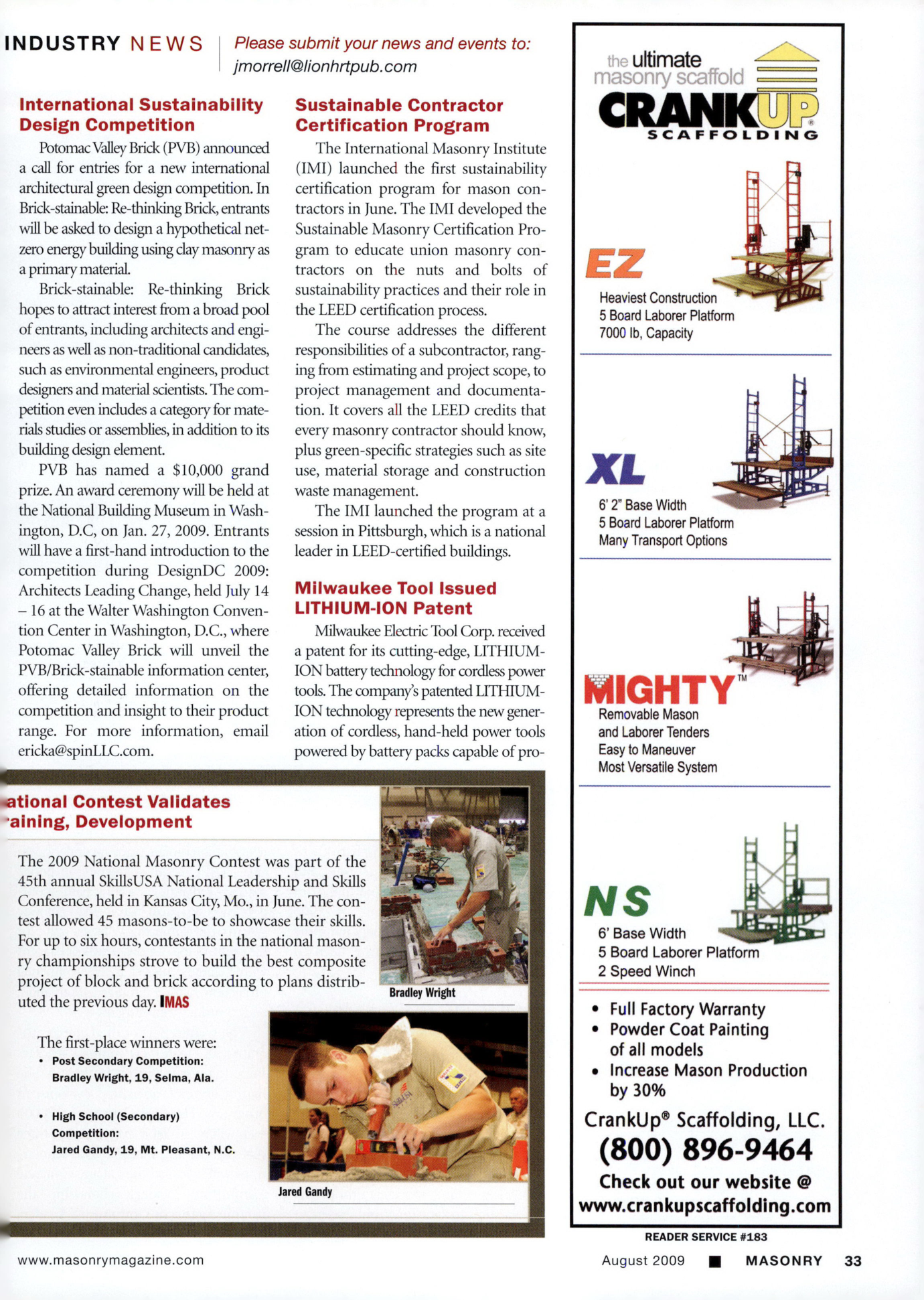 Masonry Magazine August 2009 Page. 35