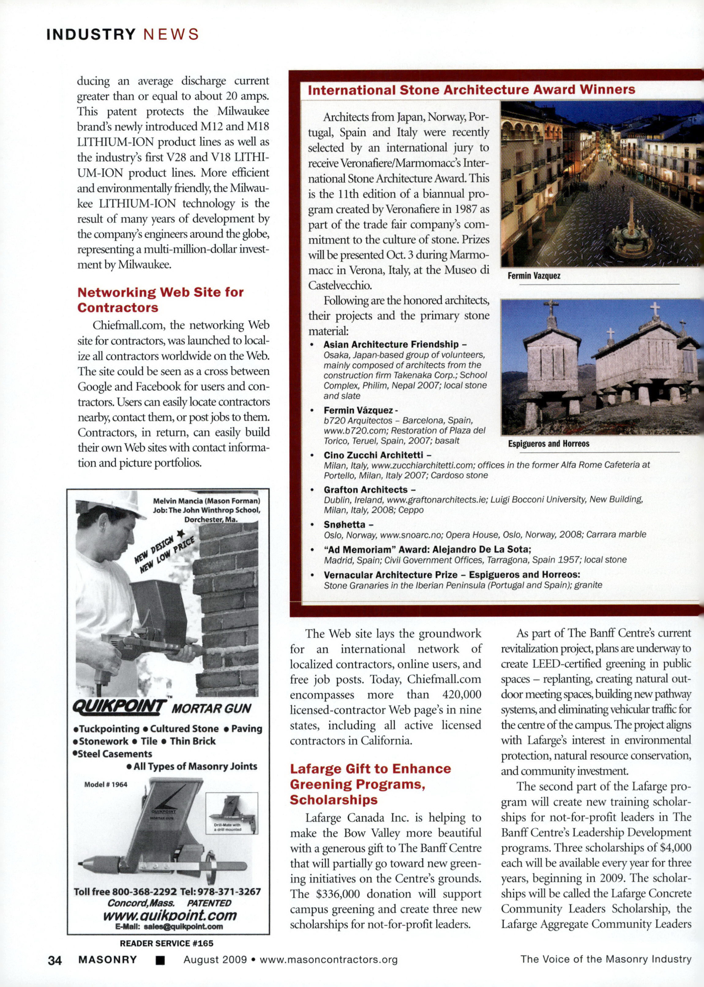 Masonry Magazine August 2009 Page. 36