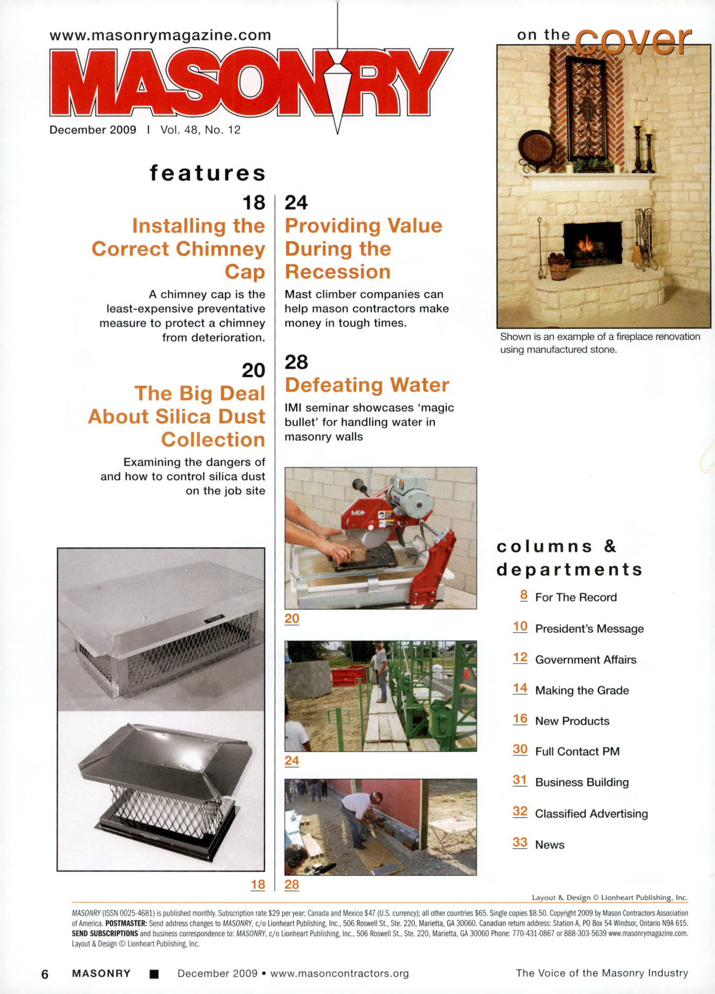 Masonry Magazine December 2009 Page. 8