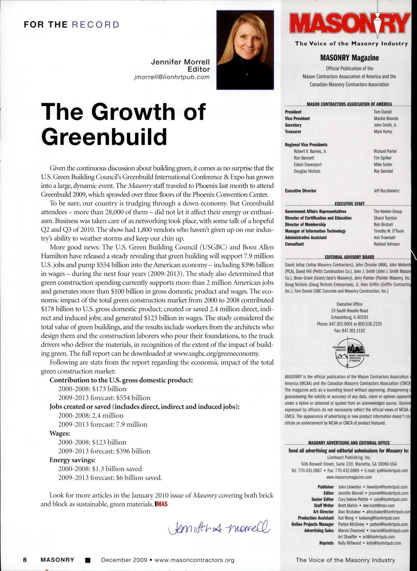 Masonry Magazine December 2009 Page. 10