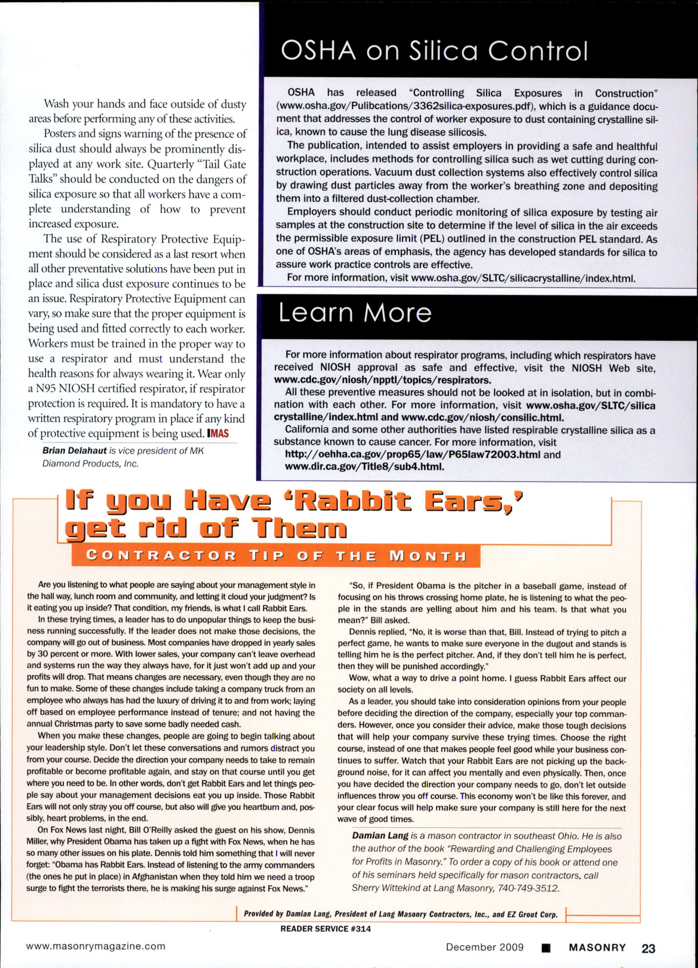 Masonry Magazine December 2009 Page. 25