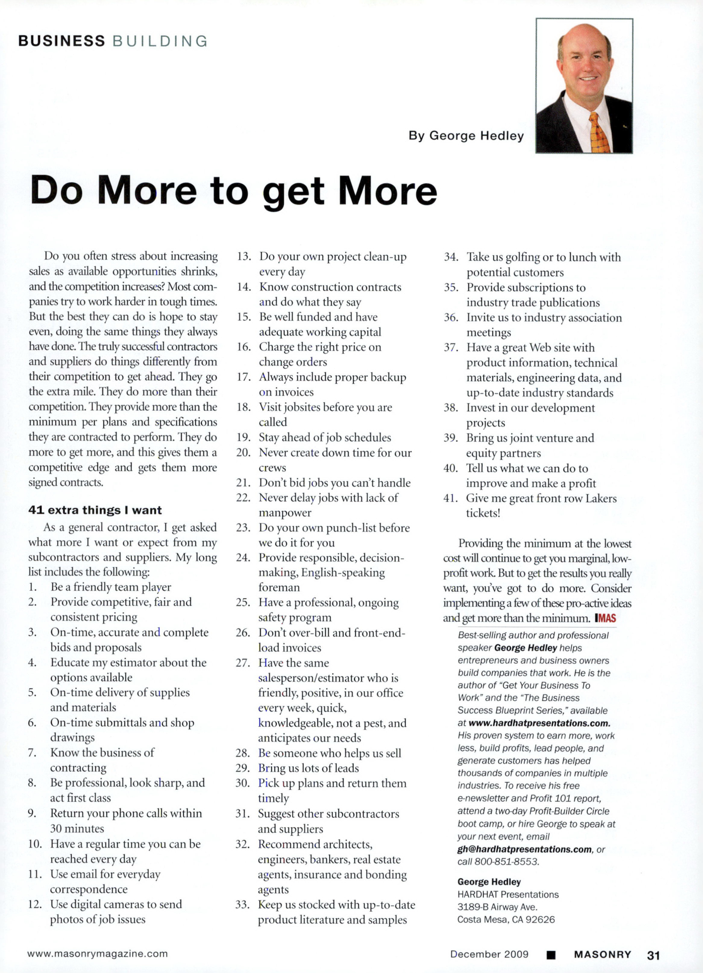 Masonry Magazine December 2009 Page. 33