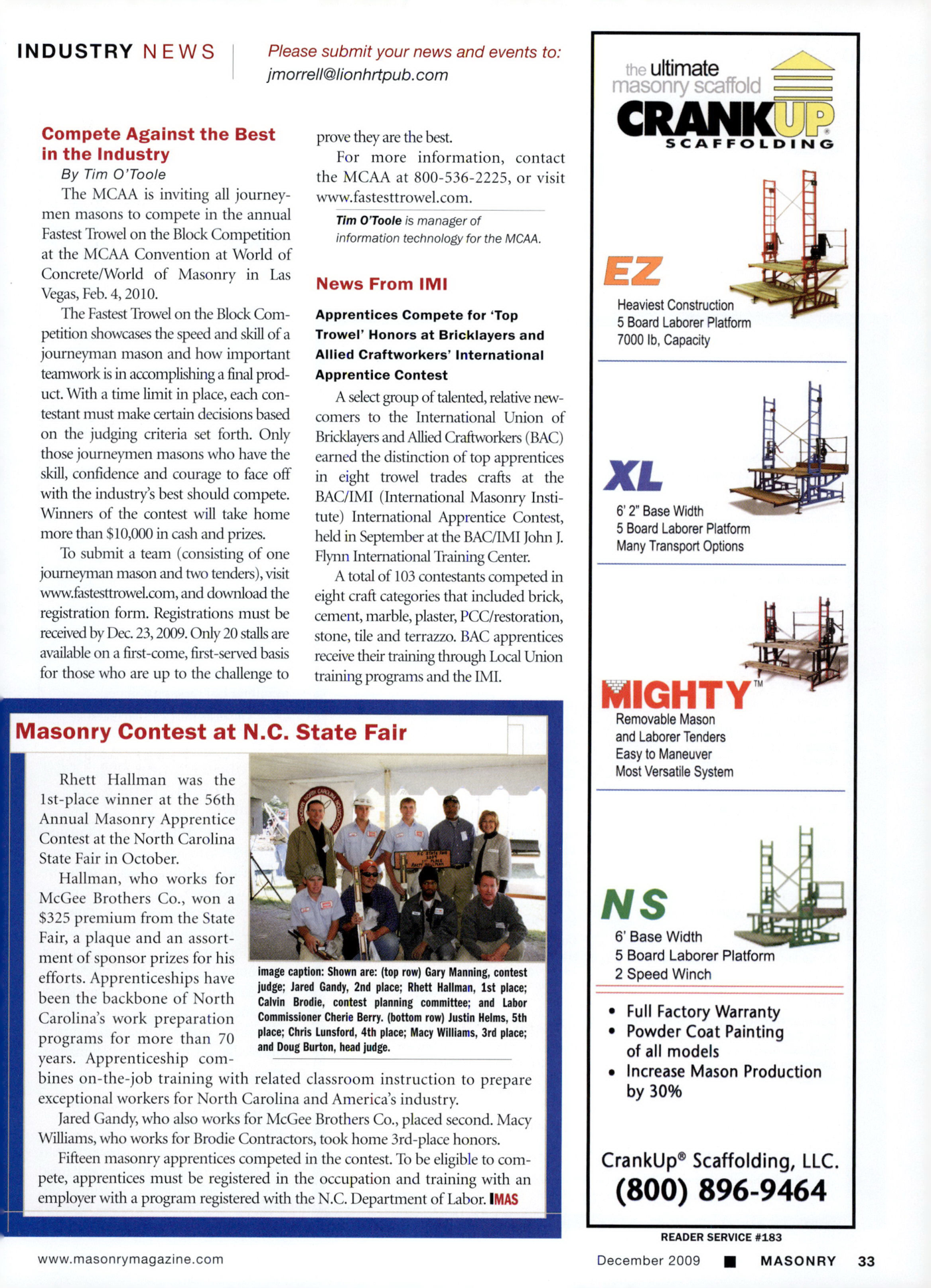 Masonry Magazine December 2009 Page. 35