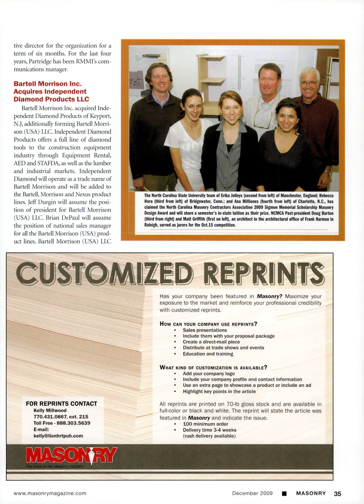 Masonry Magazine December 2009 Page. 37