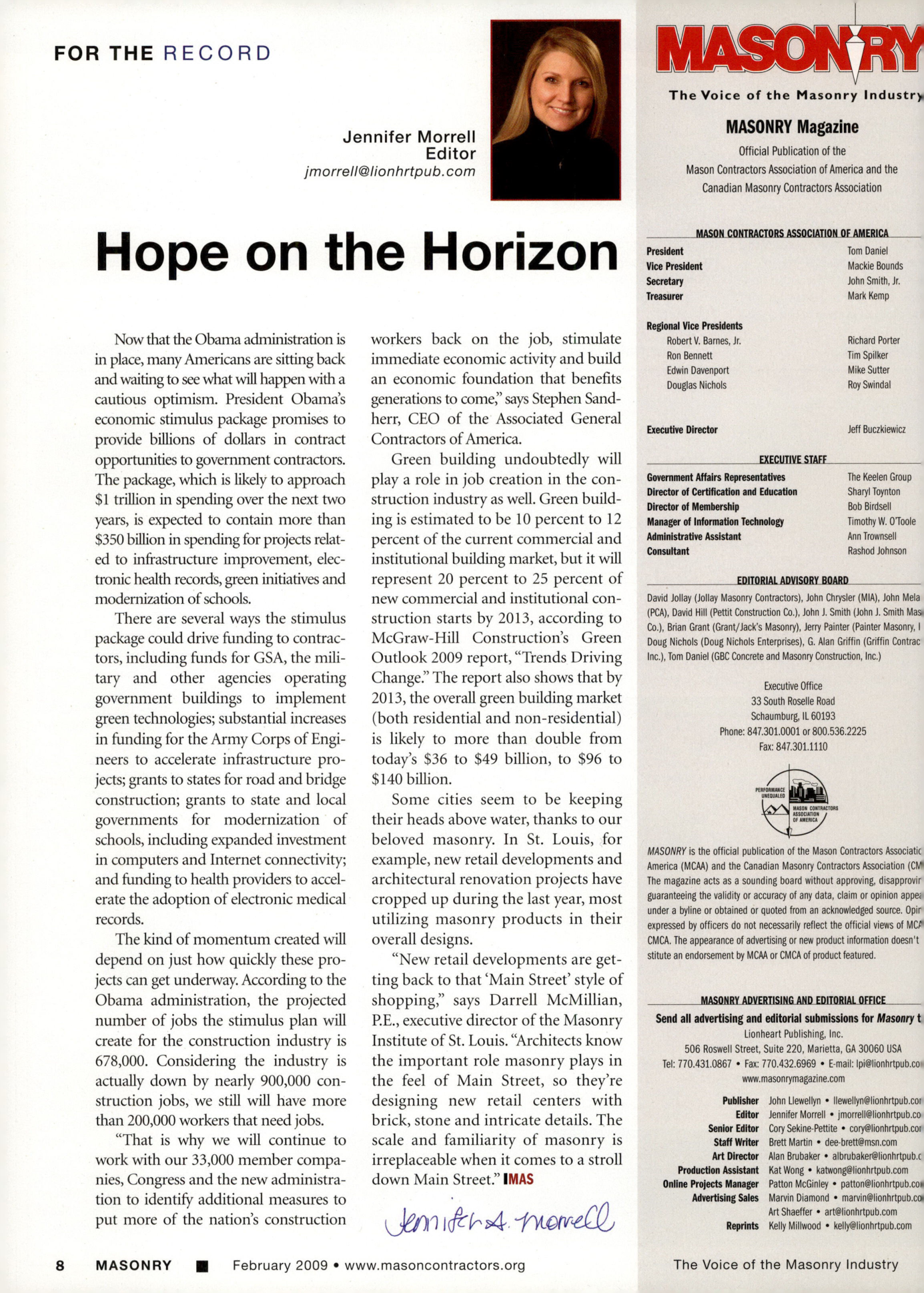 Masonry Magazine February 2009 Page. 10