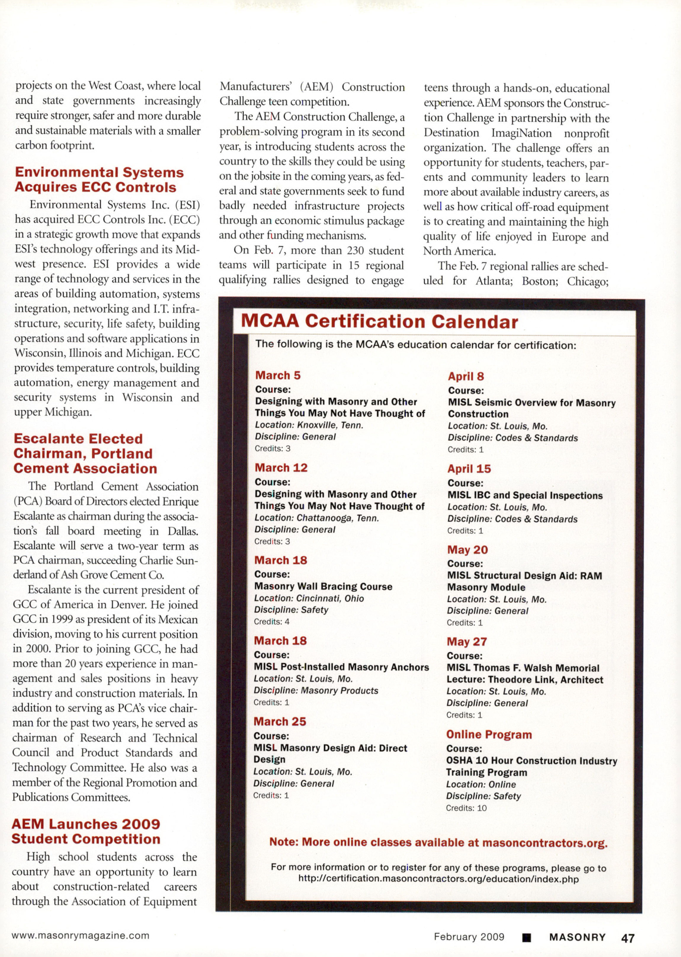 Masonry Magazine February 2009 Page. 49