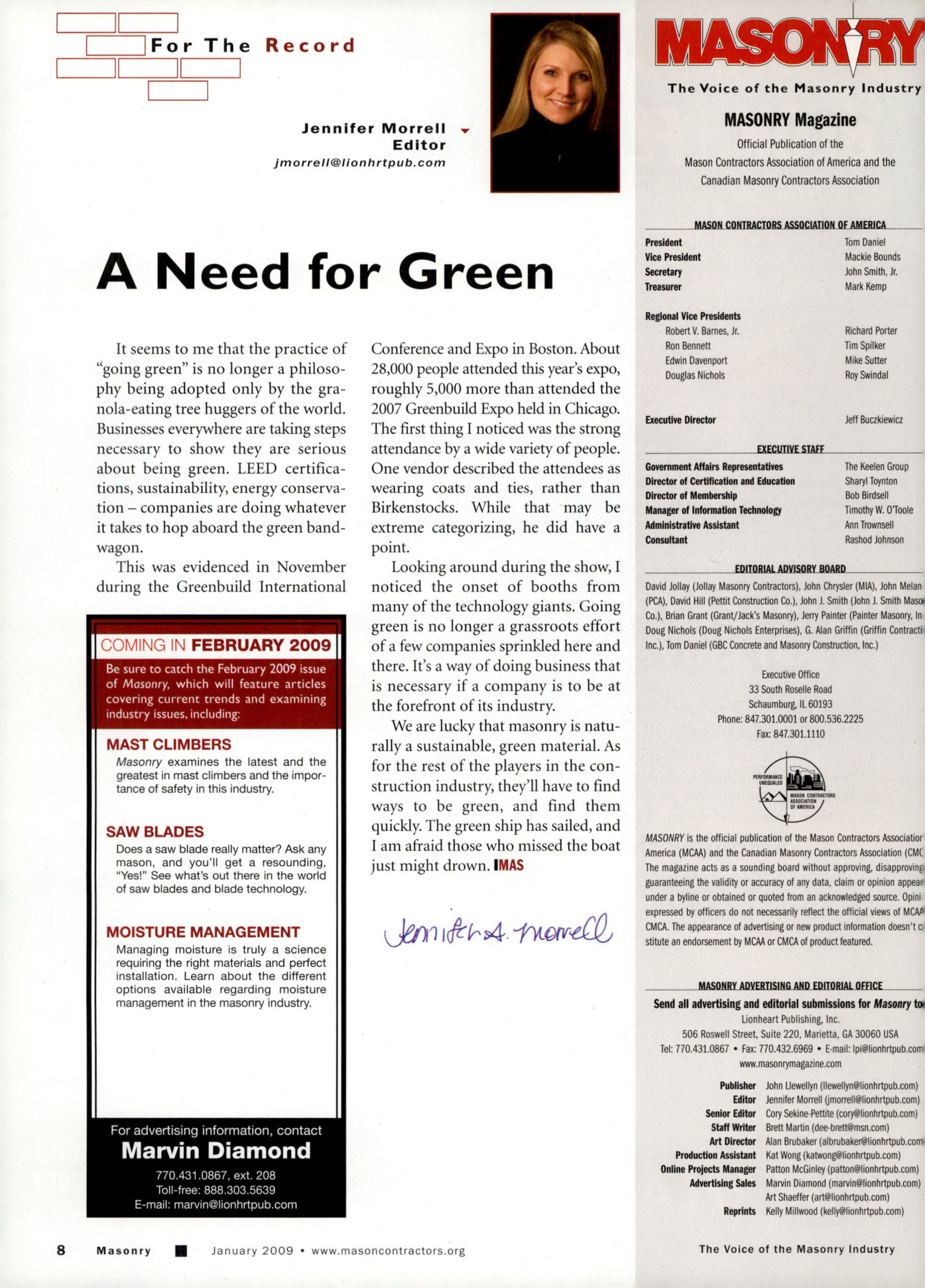 Masonry Magazine January 2009 Page. 10