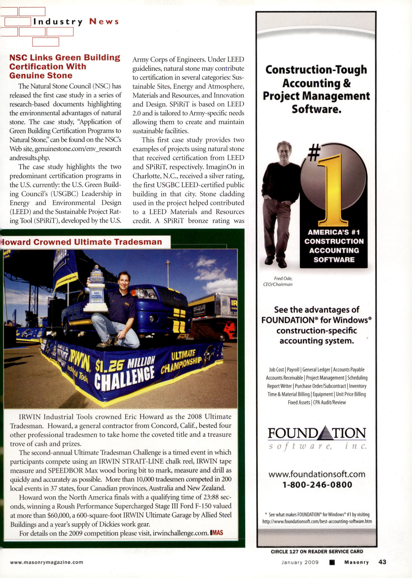 Masonry Magazine January 2009 Page. 45