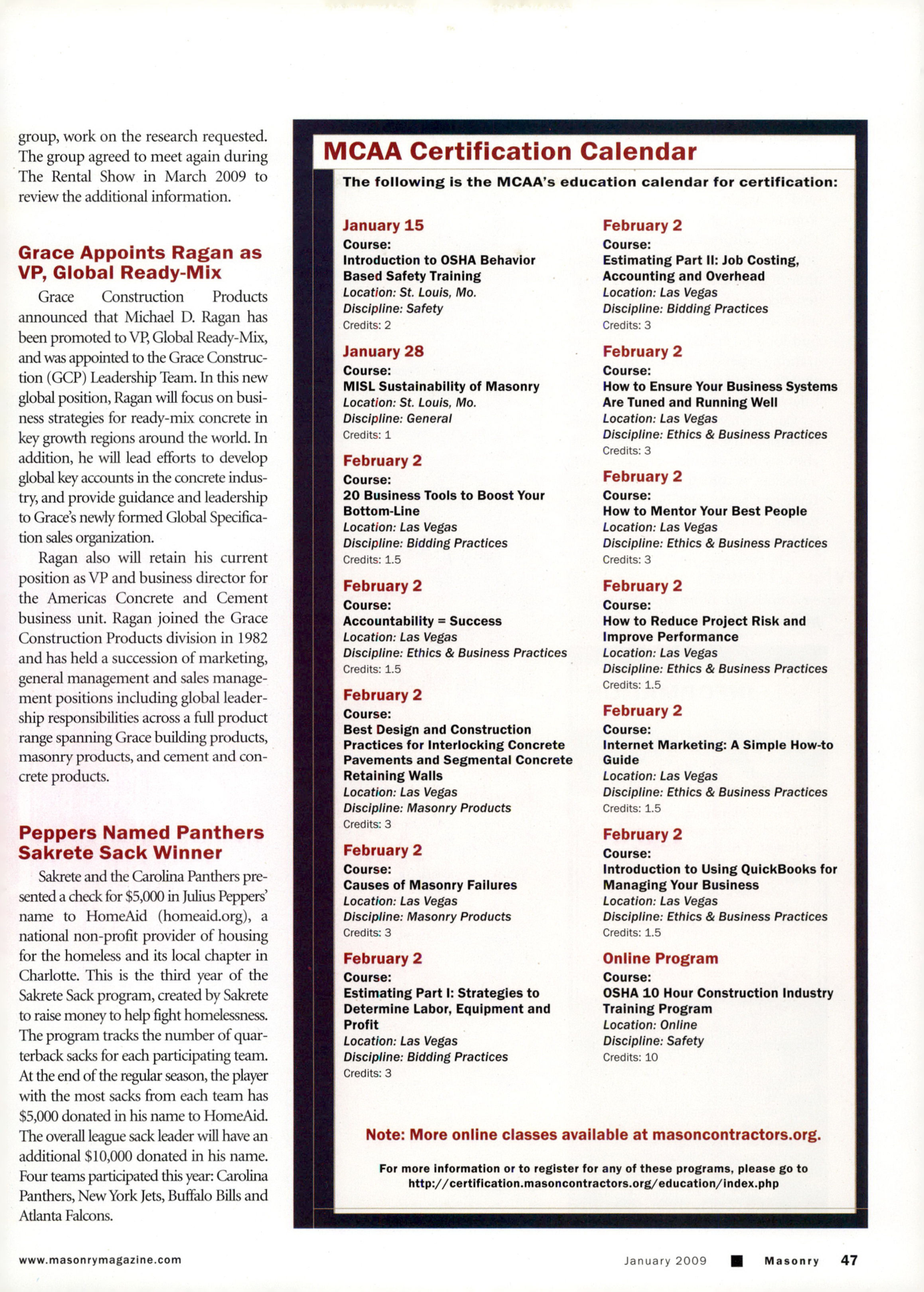 Masonry Magazine January 2009 Page. 49