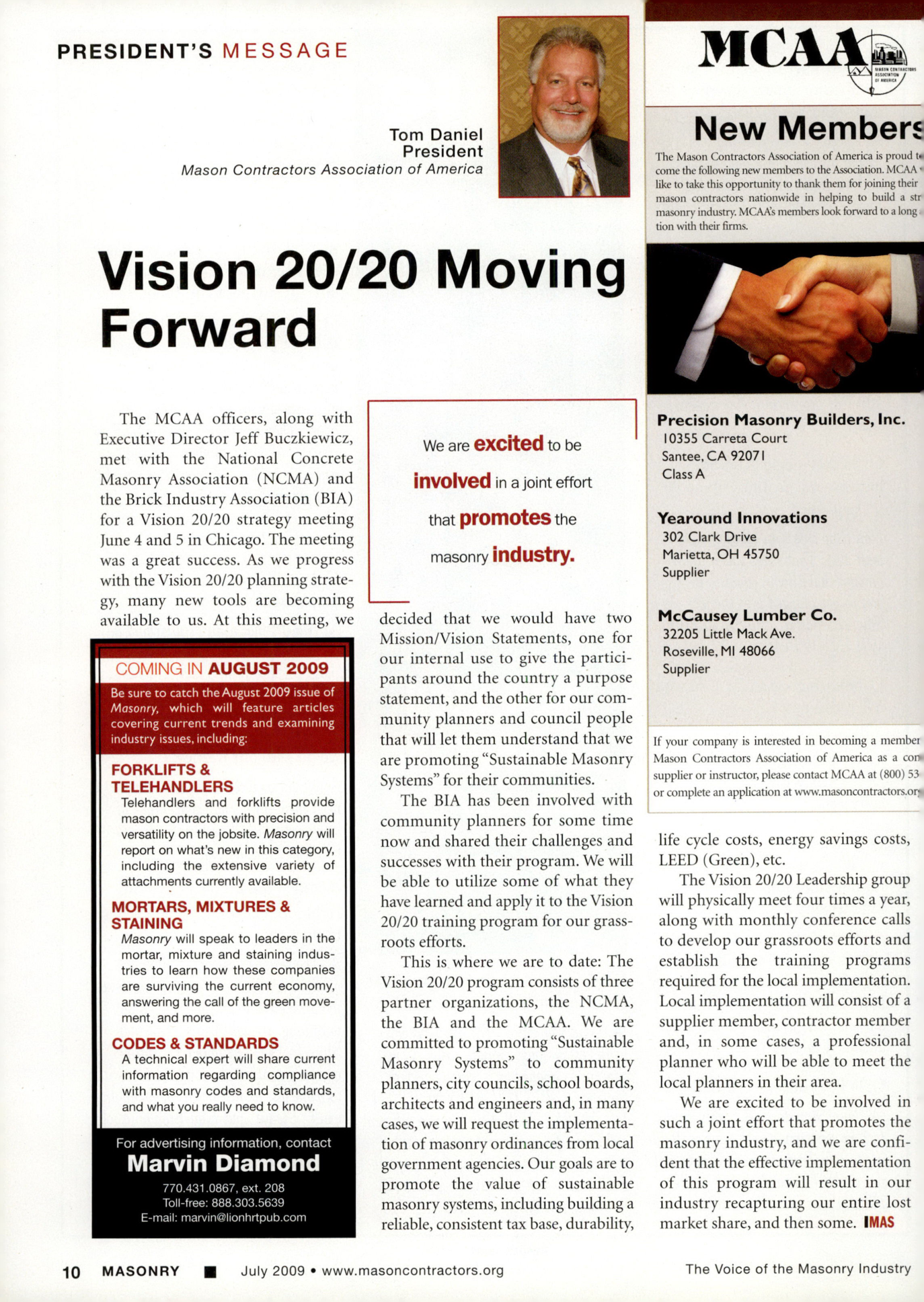 Masonry Magazine July 2009 Page. 12