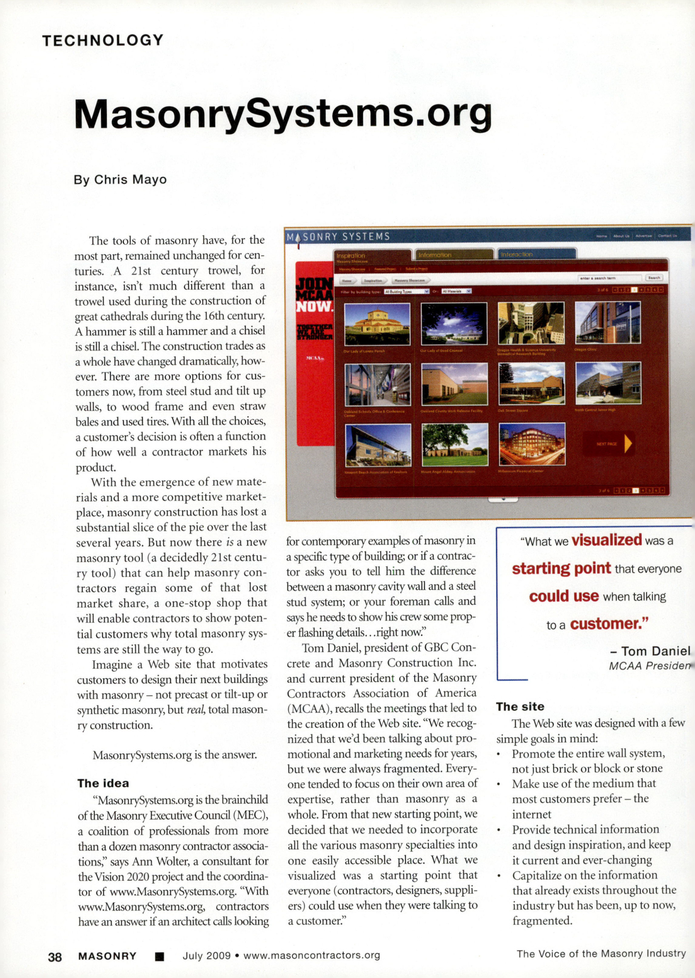 Masonry Magazine July 2009 Page. 40