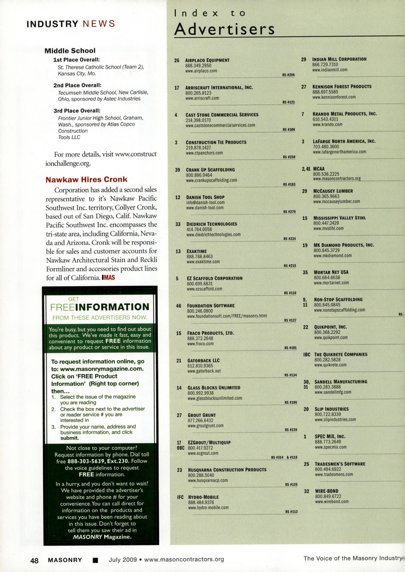 Masonry Magazine July 2009 Page. 50